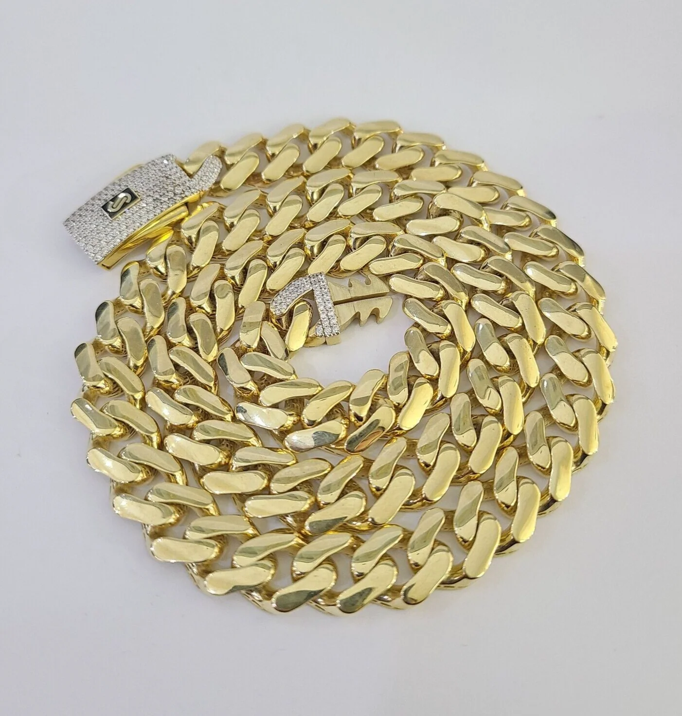 Real 10K Royal Monaco Chain Box Clasp 11mm Gold Necklace 10Kt 22" Genuine Mens - Image 6