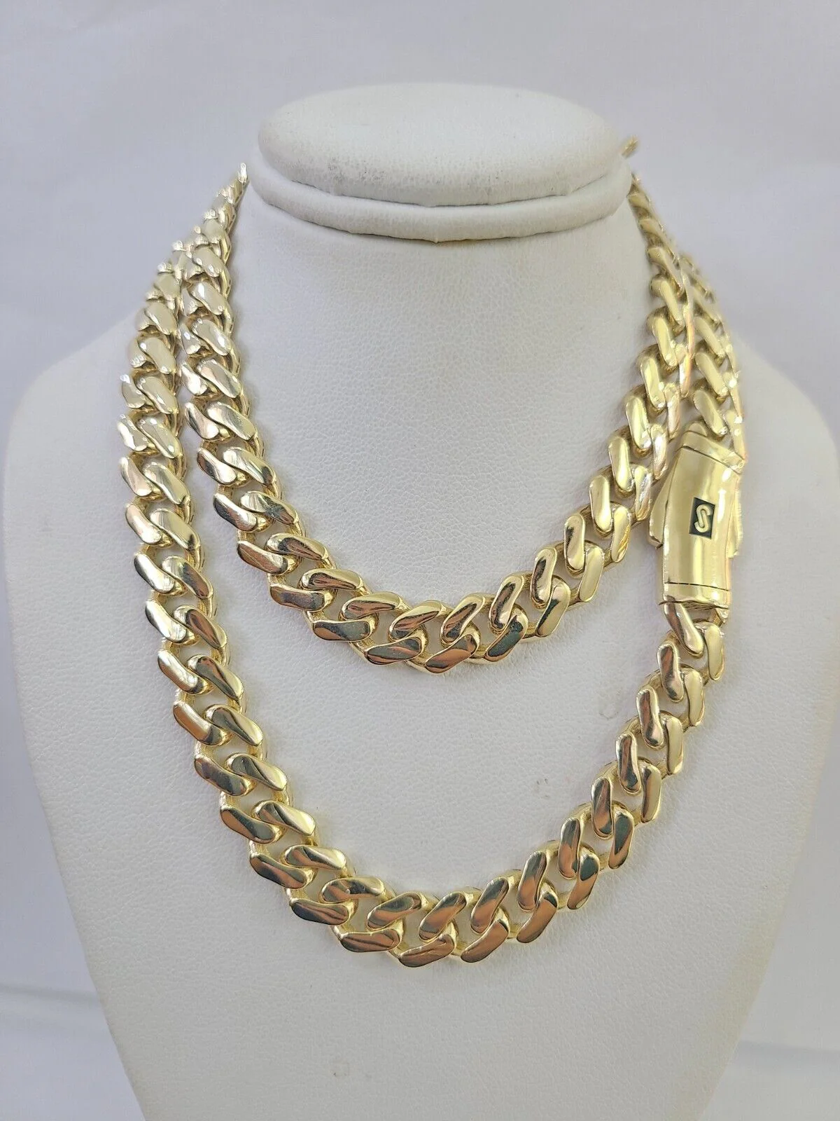 Real 10K Royal Monaco Chain Box Clasp 9mm Gold Necklace 10Kt 24" Genuine - Image 2