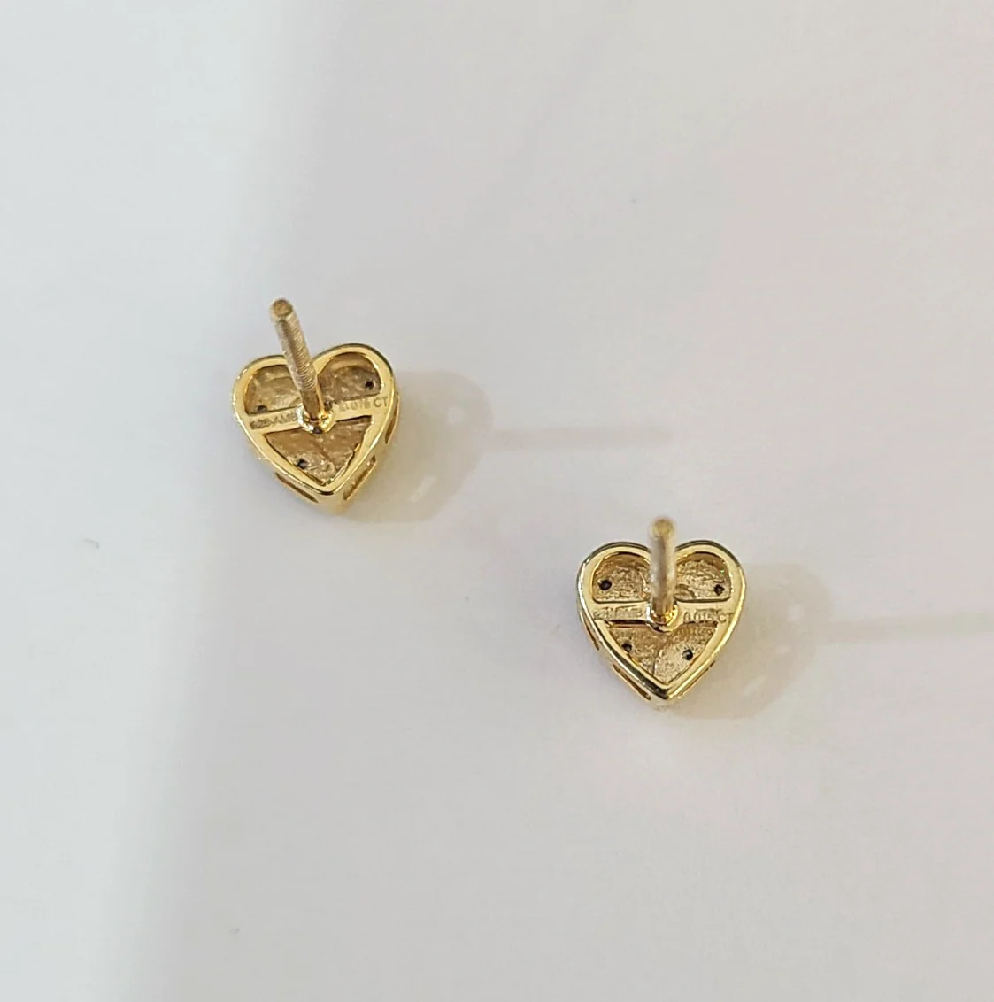 Real Diamond and 925 Sterling Silver Diamond Heart Earring For Ladies Screw Back - Image 3