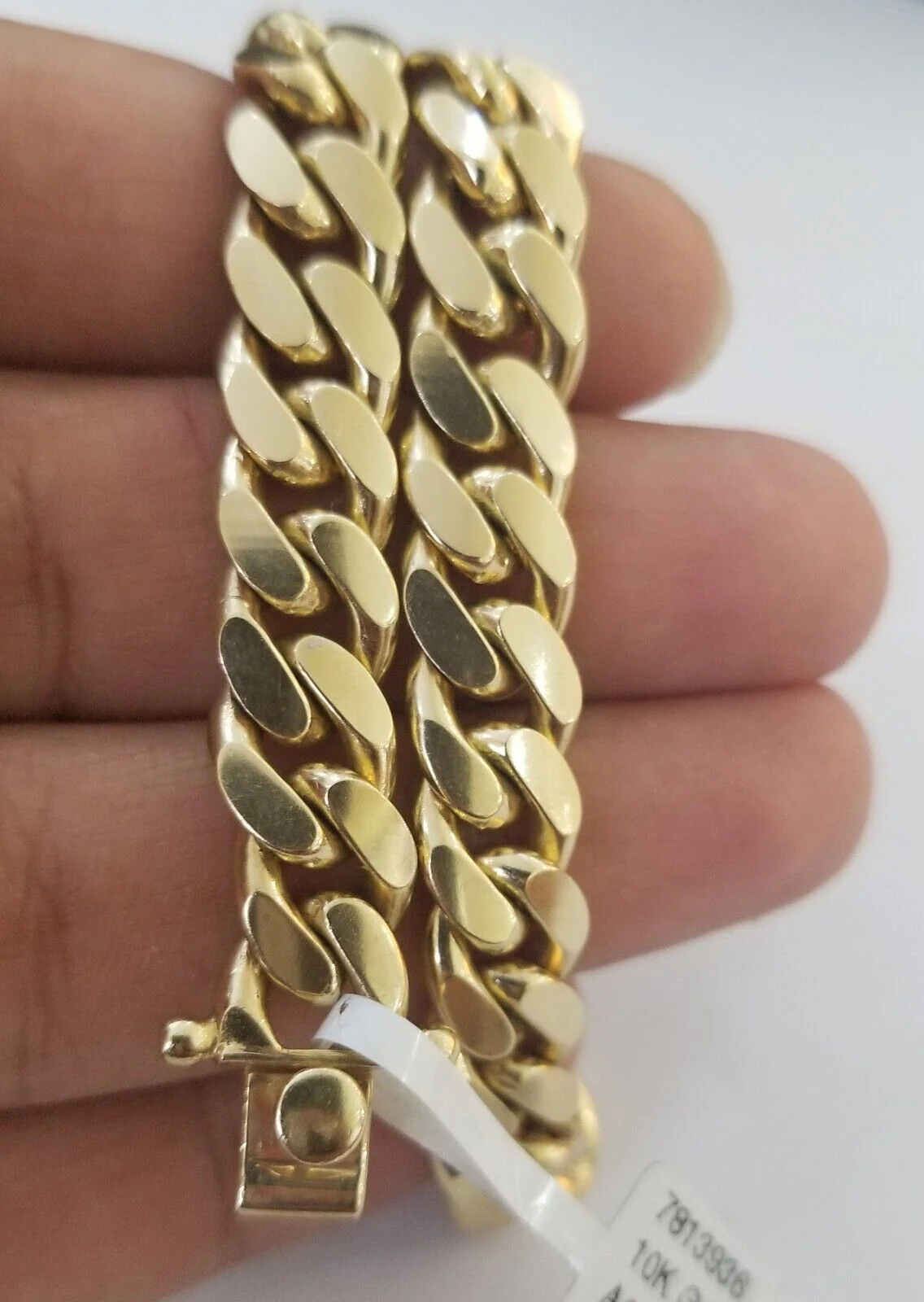 Real 10k Solid Gold Bracelet Miami Cuban Link 8.5mm 8 inch Box Lock 10kt Strong - Image 2