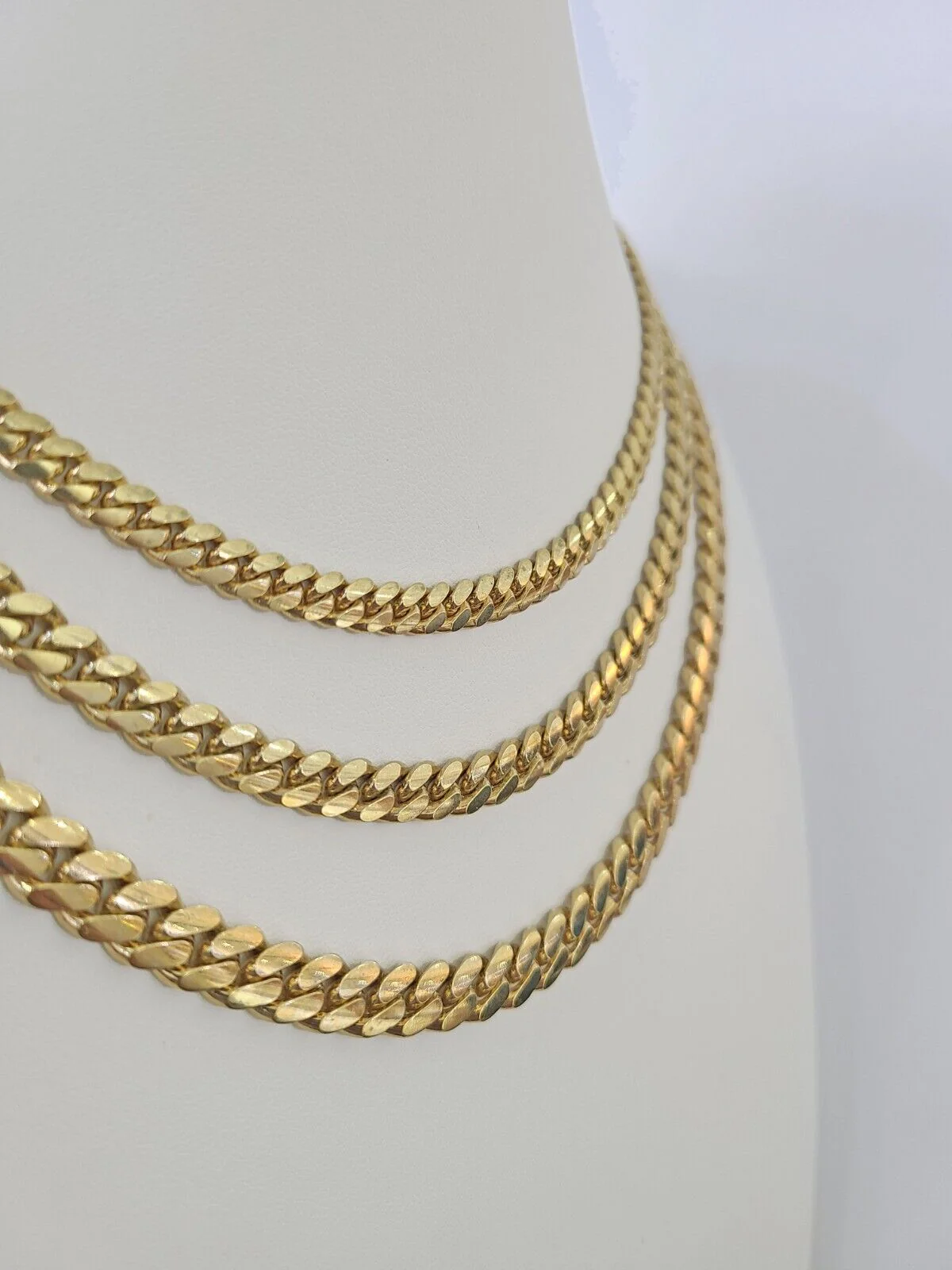 Real 10k Solid Miami Cuban Link Chain Necklace 6mm 7mm 8mm 24 Inches 10kt Gold - Image 2
