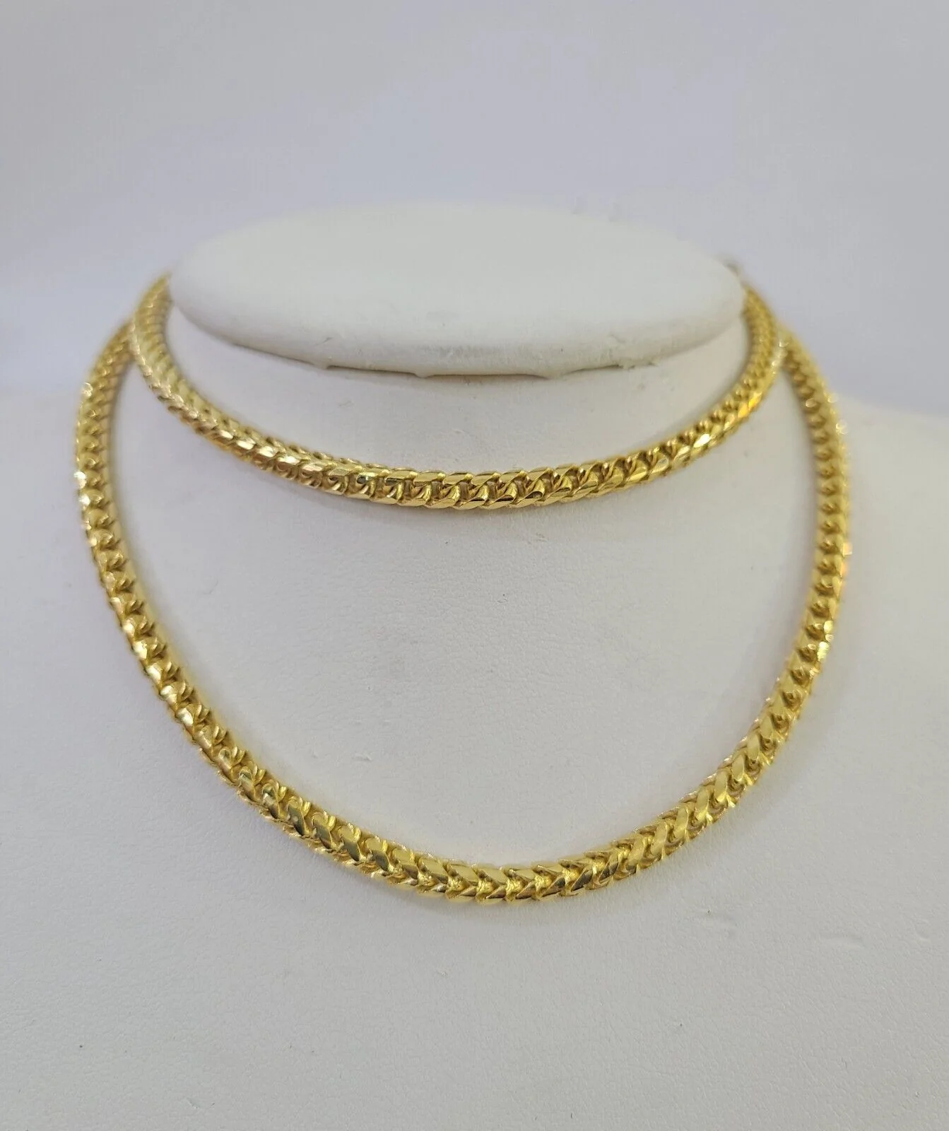 Real 10k Solid Palm Chain Yellow Gold 3mm Men Women Necklace 24" Genuine - Image 2