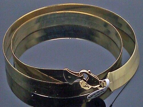 Real 10K Solid Yellow Gold Chain Herringbone Necklace 10mm Thick 22" inch Length - Image 2