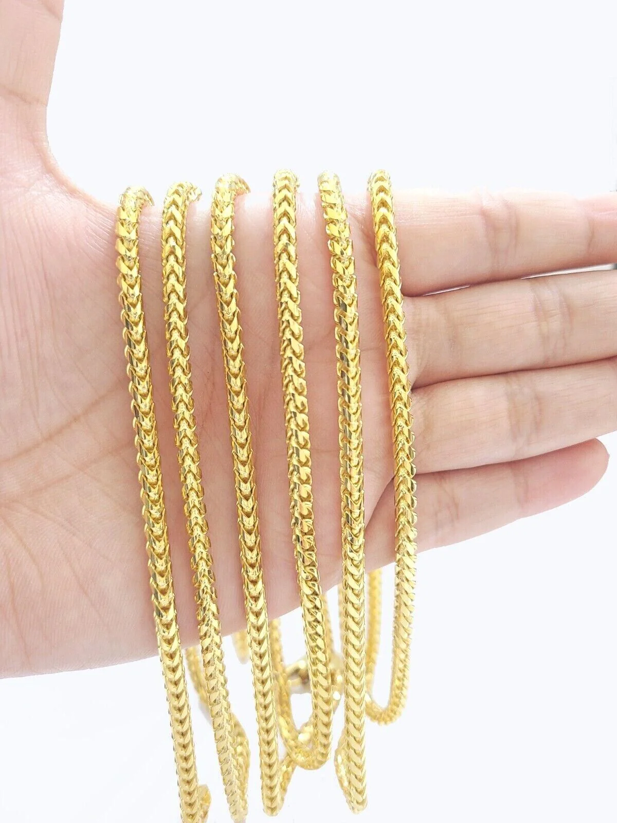 Real 10K Solid Yellow Gold Franco Chain 4mm Necklace 22-26'' inches Lobster Lock - Image 2