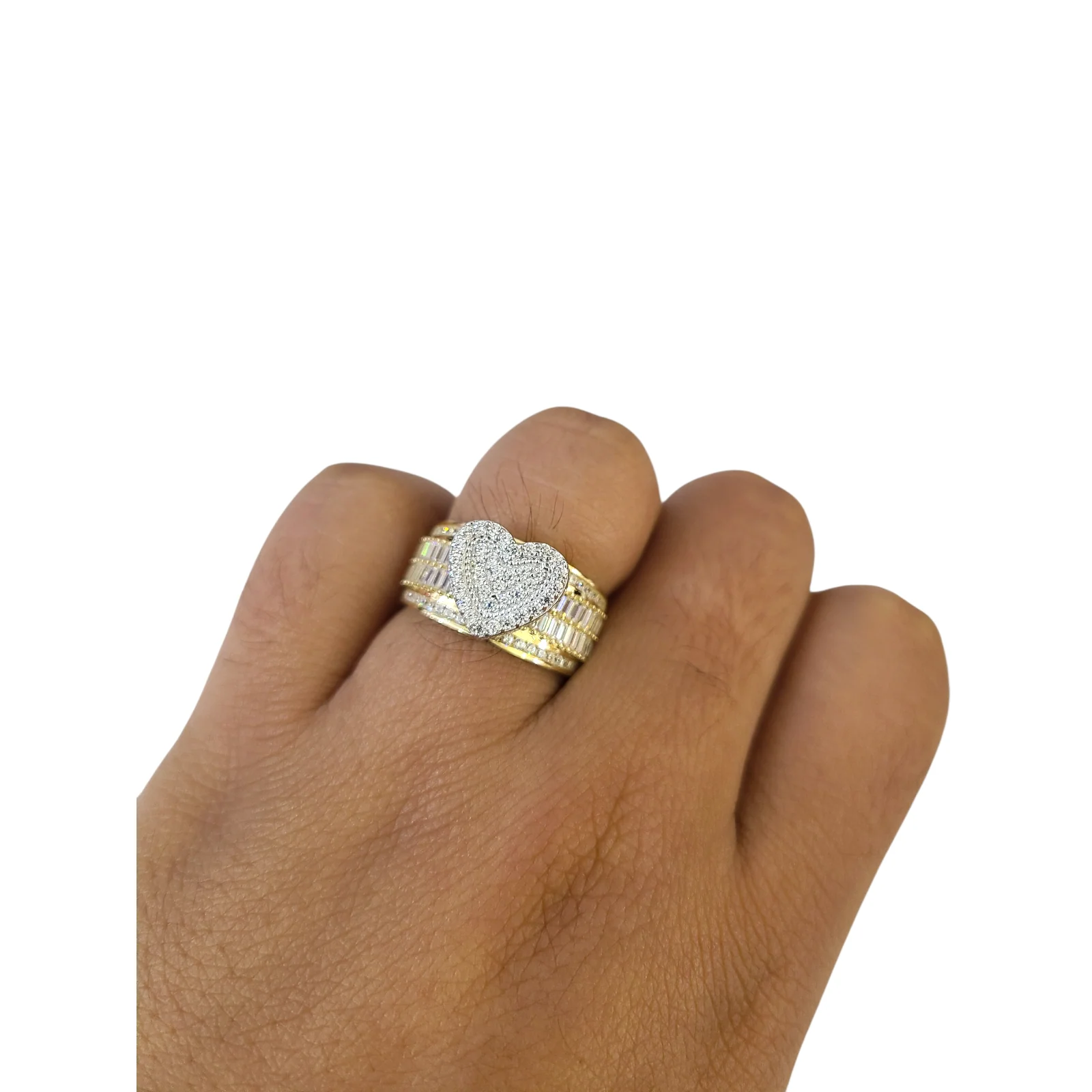Real 10k Solitaire CZ Ring Yellow Gold Men 10Kt Genuine Ring Sizes 6,7,8,9,10,11 & 12