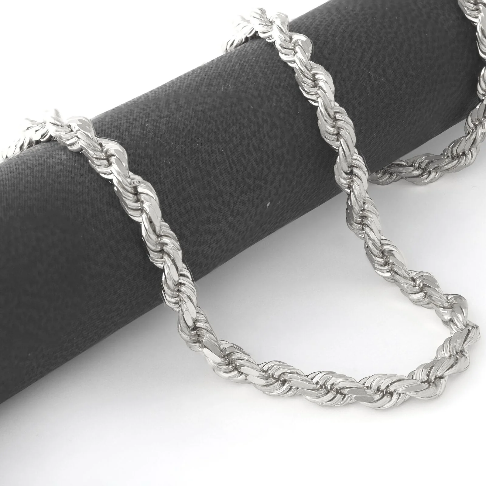 Real 10K White Gold Rope Chain 6mm Necklace 22'' Inches Lobster Lock 10kt - Image 9