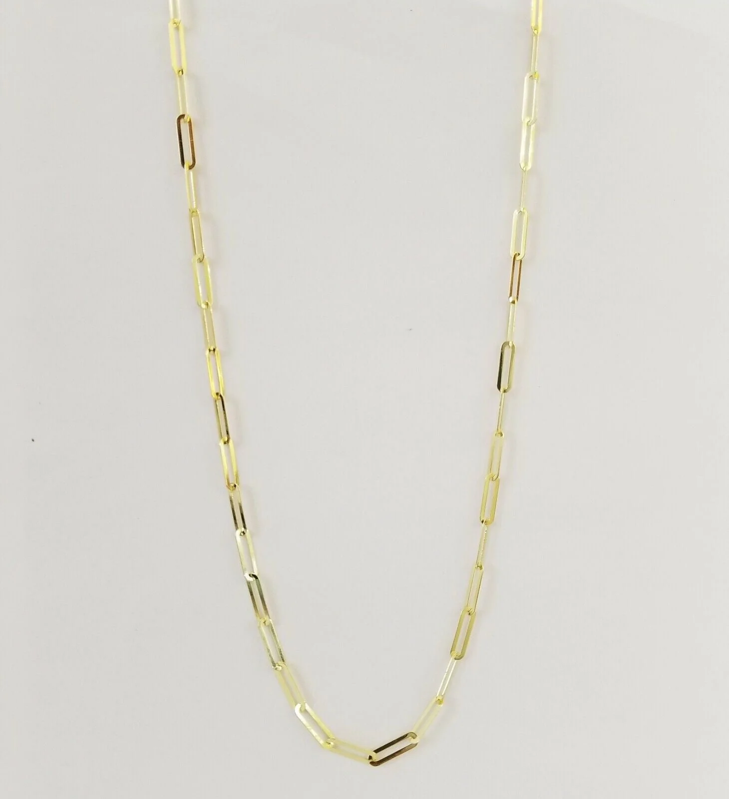 Real 10k Women Paperclip Chain 4mm 18" lobster Clasp,10kt yellow Gold necklace - Image 5