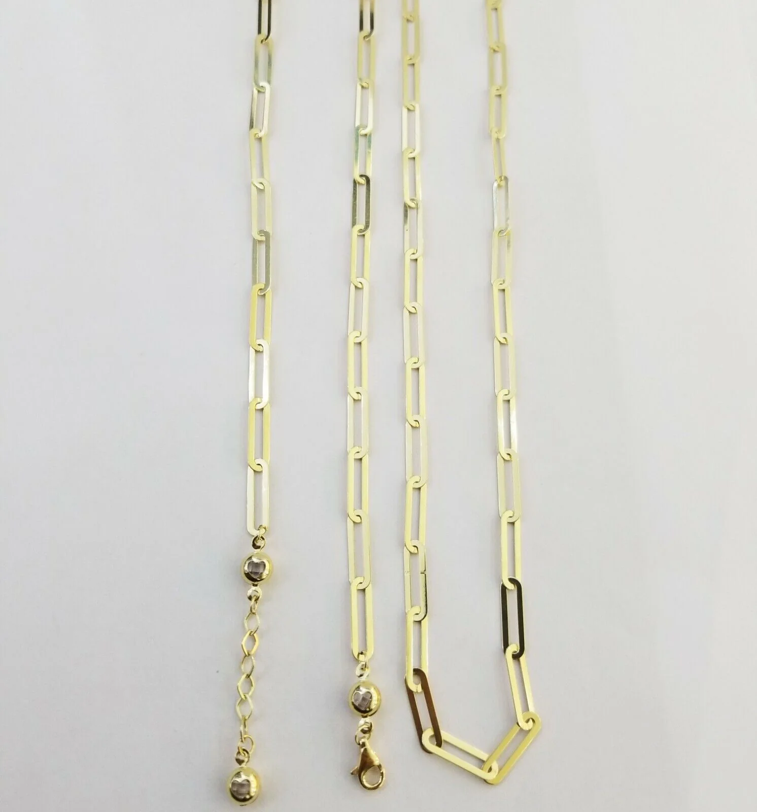 Real 10k Women Paperclip Chain 4mm 22" lobster Clasp 10kt yellow Gold necklace - Image 4