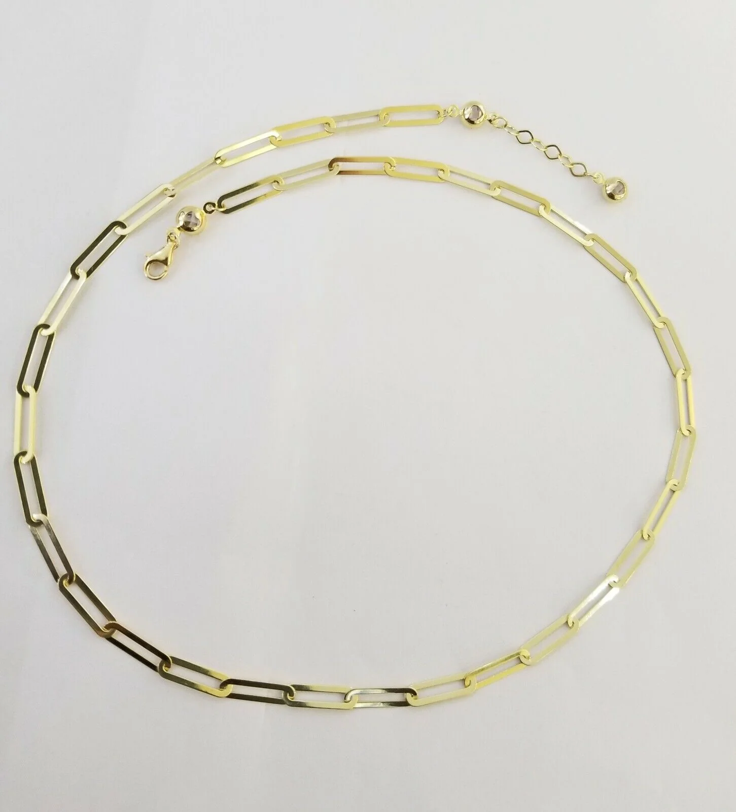 Real 10k Women Paperclip Chain 4mm 22" lobster Clasp 10kt yellow Gold necklace - Image 7