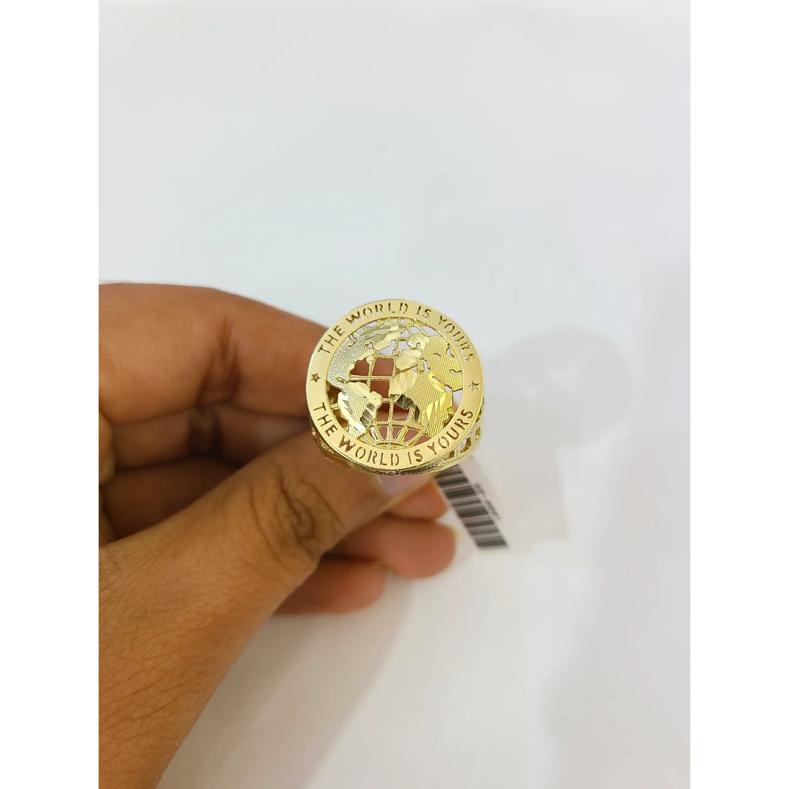 Real 10k World is Yours Ring Yellow Gold Men 10Kt Genuine Ring Sizes 6,7,8,9,10,11 & 12 - Image 2