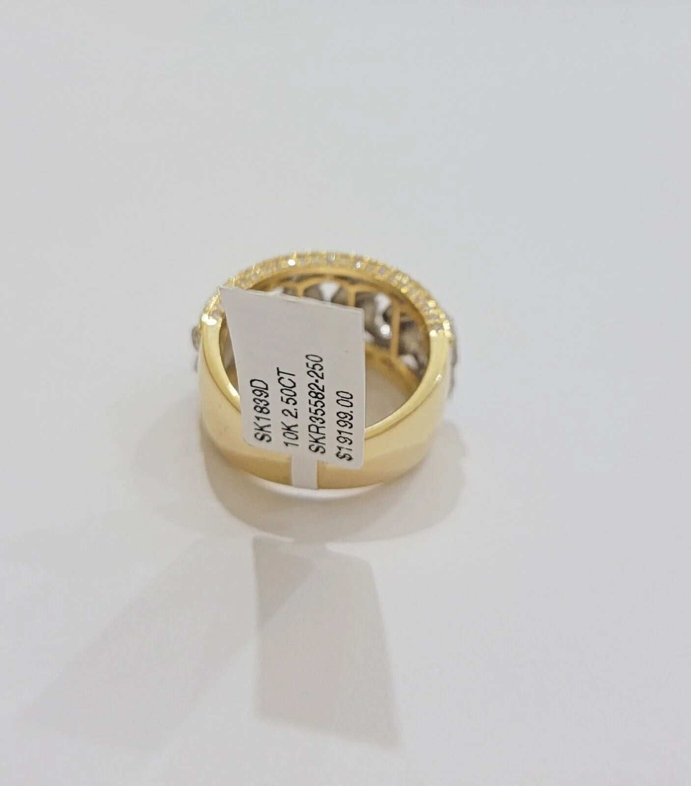 Real 10k Yellow Diamond Miami cuban Link Ring Mens Band 2.5 Ct Round Cut GENUINE - Image 6