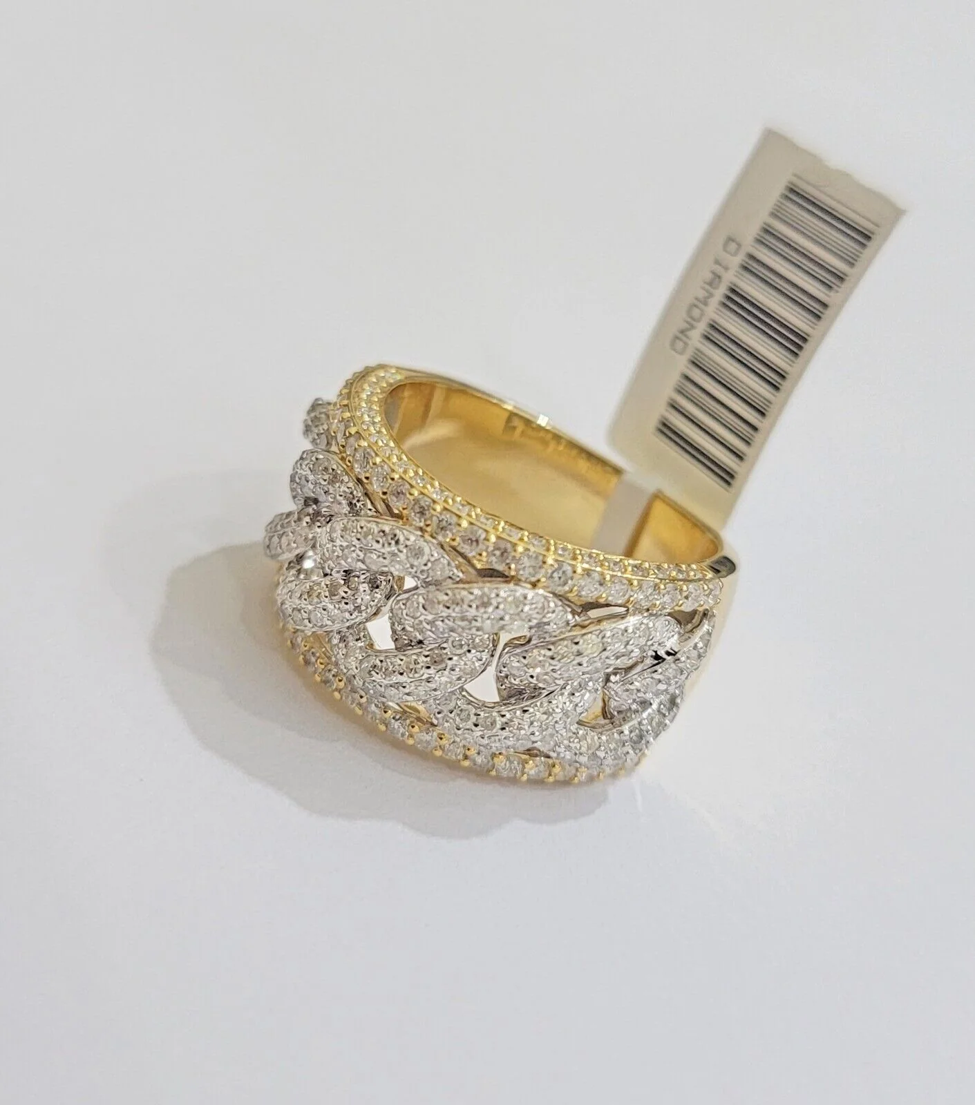 Real 10k Yellow Diamond Miami cuban Link Ring Mens Band 2.5 Ct Round Cut GENUINE - Image 7