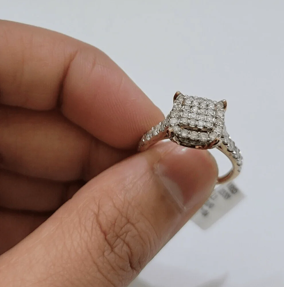 Real 10k Yellow Gold 1.35CT Diamond Ring Women Band Natural Genuine Wedding SALE - Image 11