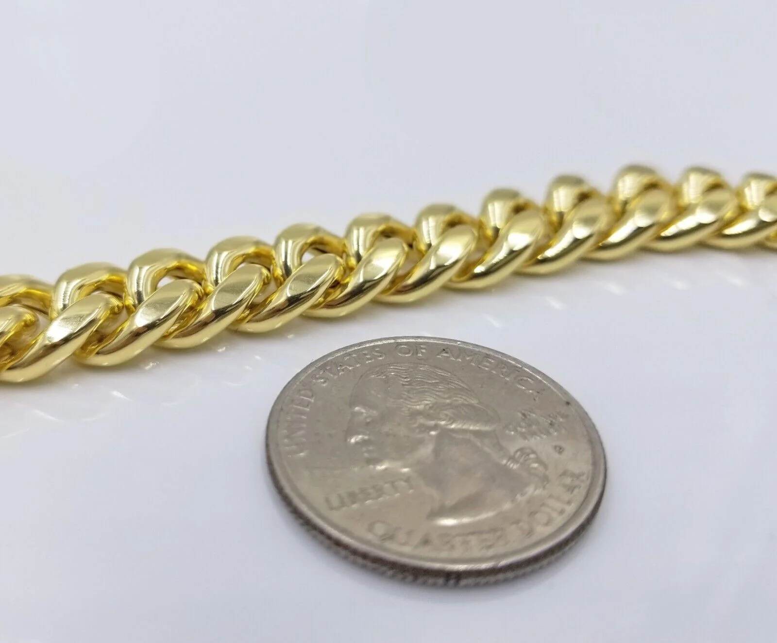 Real 10k Yellow Gold 11mm Miami Cuban Link Bracelet 9" inch For Men's - Image 3