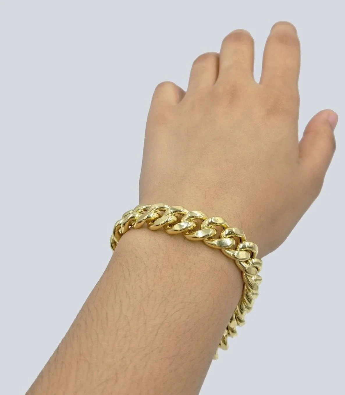 Real 10k Yellow Gold 11mm Miami Cuban Link Bracelet 9" inch For Men's - Image 6