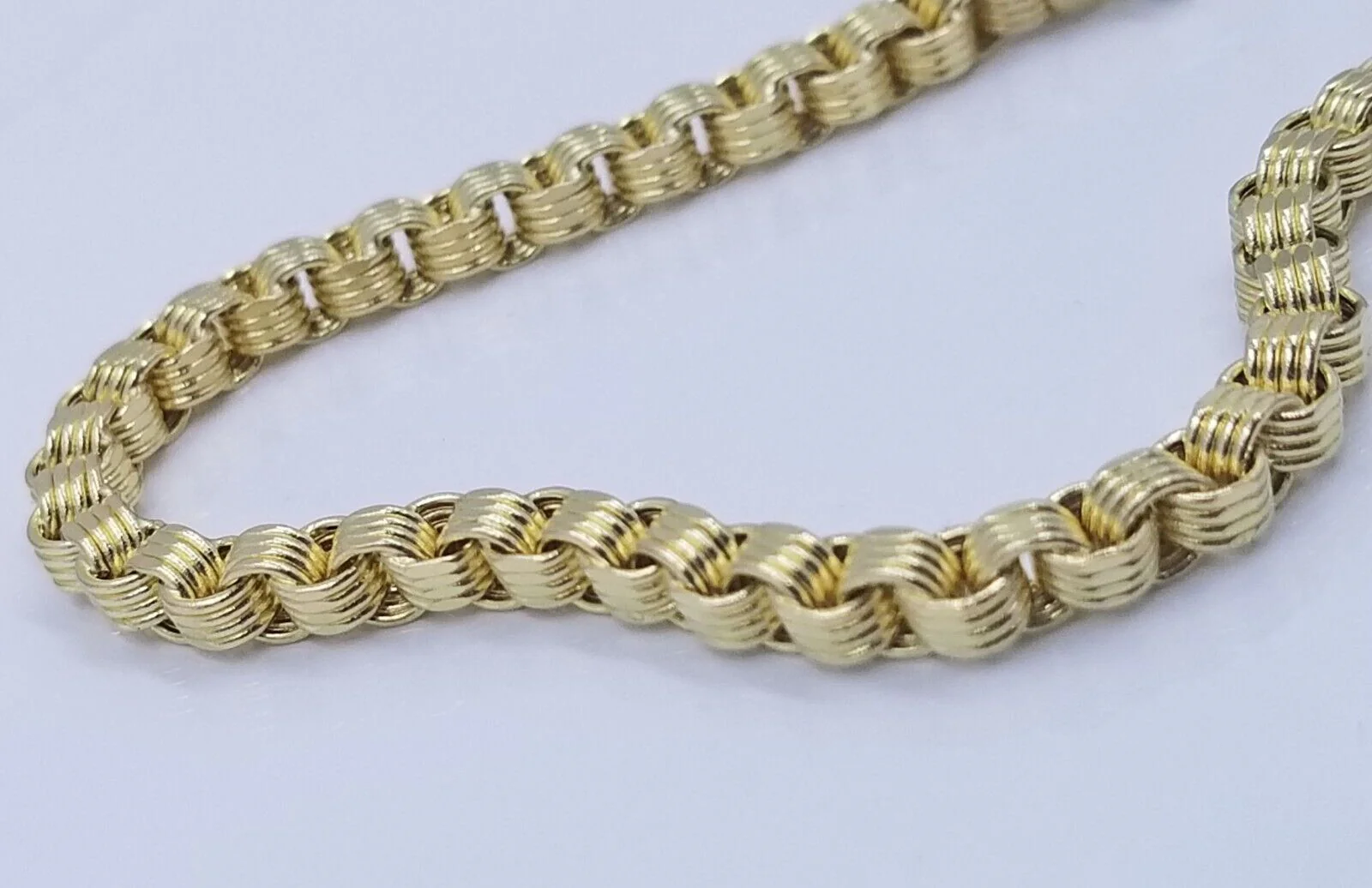 Real 10k Yellow Gold 4mm Box Byzantine Bracelet 8.5" inch 10kt Unisex Men Women - Image 5