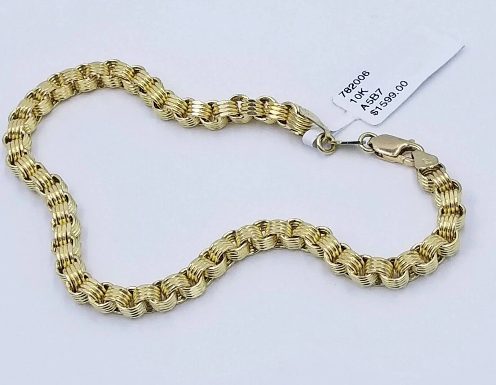 Real 10k Yellow Gold 4mm Box Byzantine Bracelet 8.5" inch 10kt Unisex Men Women - Image 6