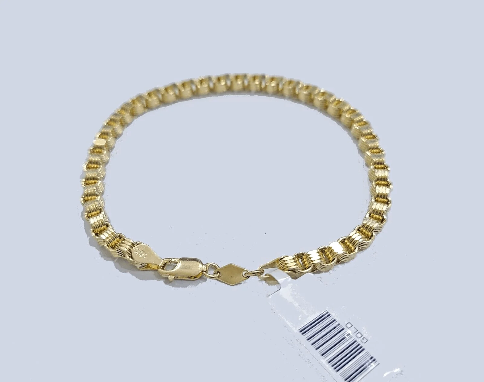 Real 10k Yellow Gold 4mm Box Byzantine Bracelet 8" inch 10kt Unisex Men Women - Image 6