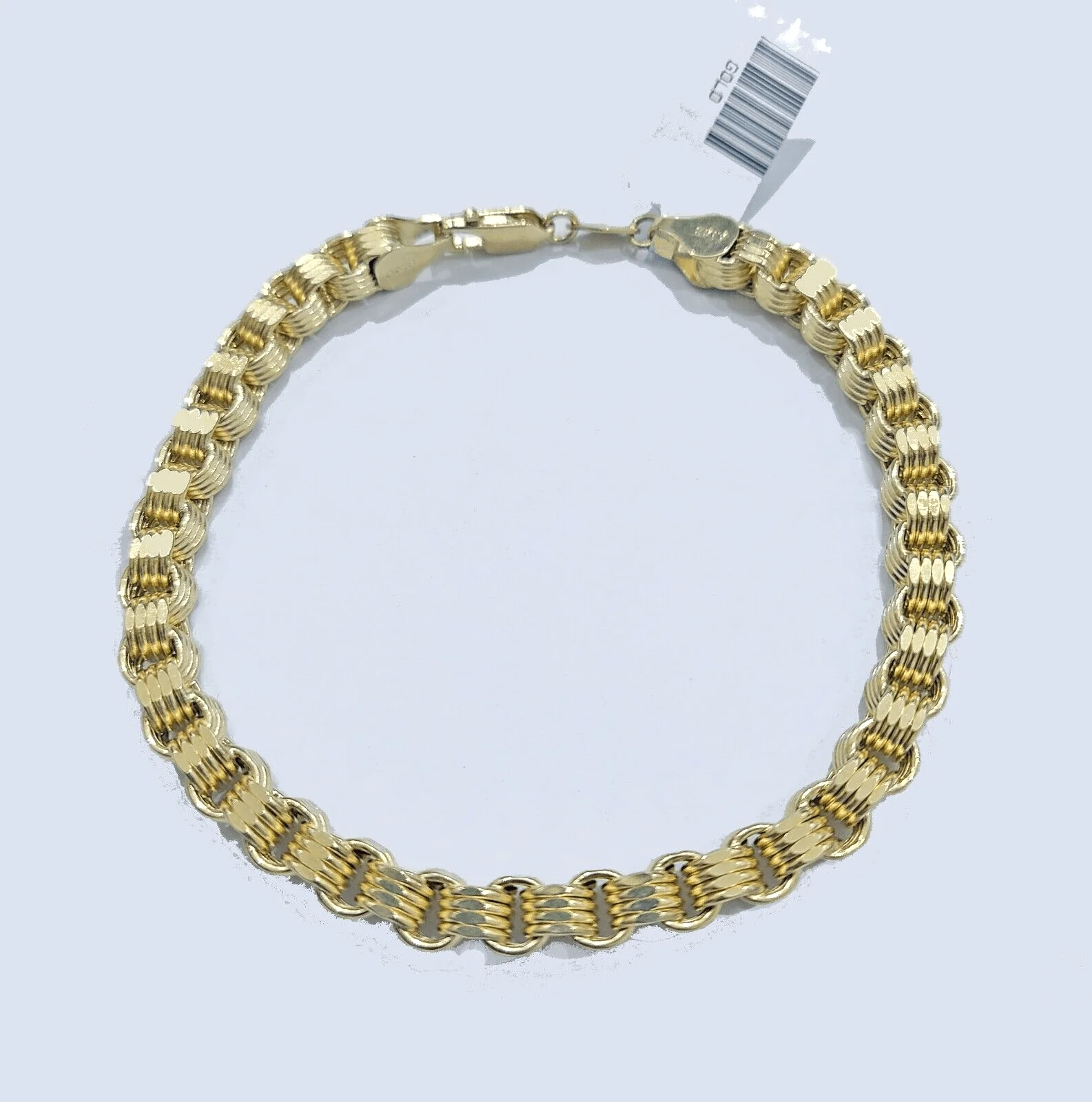 Real 10k Yellow Gold 5mm Box Byzantine Bracelet 8" inch 10kt Unisex Men Women - Image 3