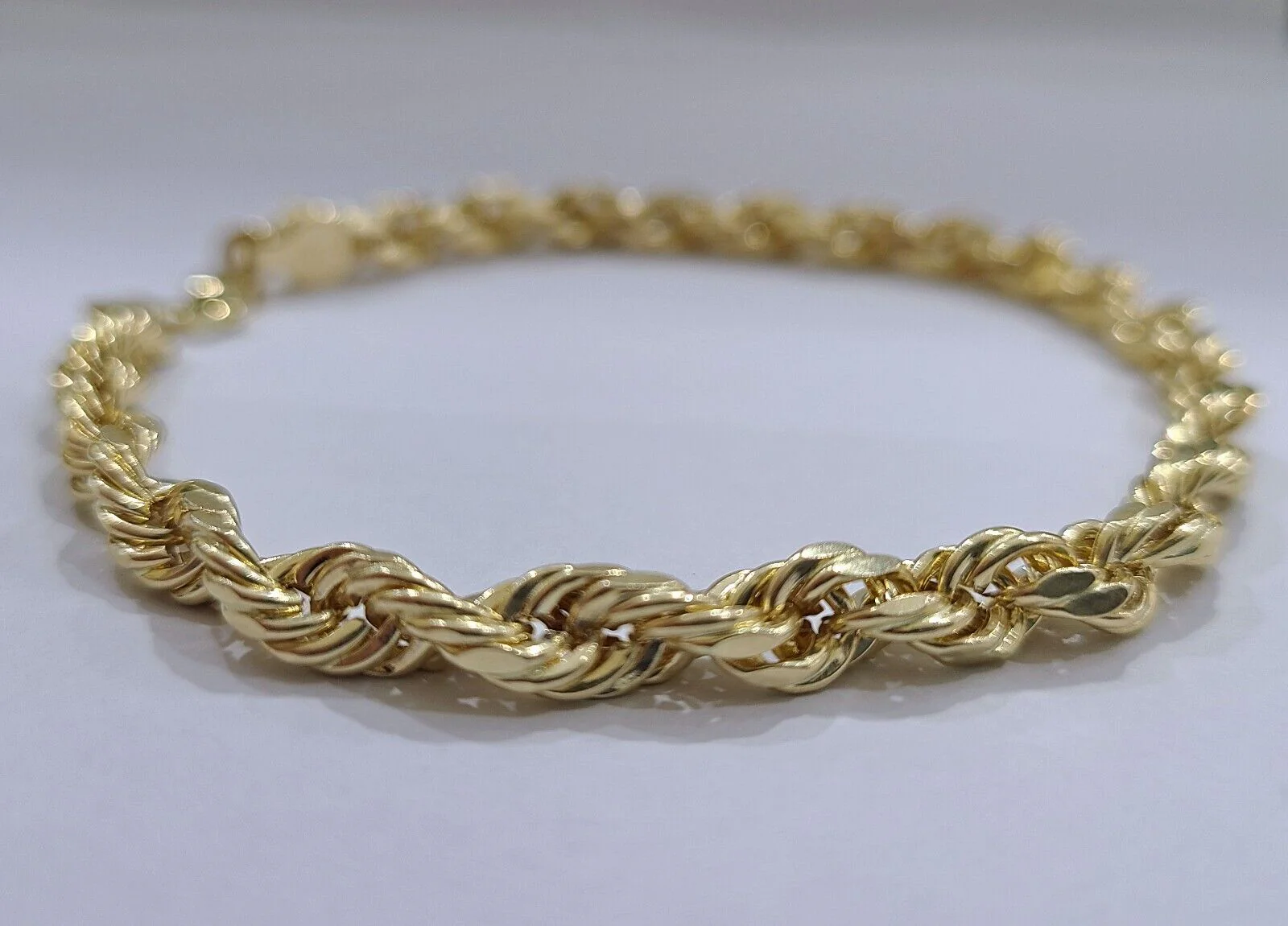 Real 10k Yellow Gold 5mm Rope Bracelet 9'' inch 10kt Unisex - Image 2