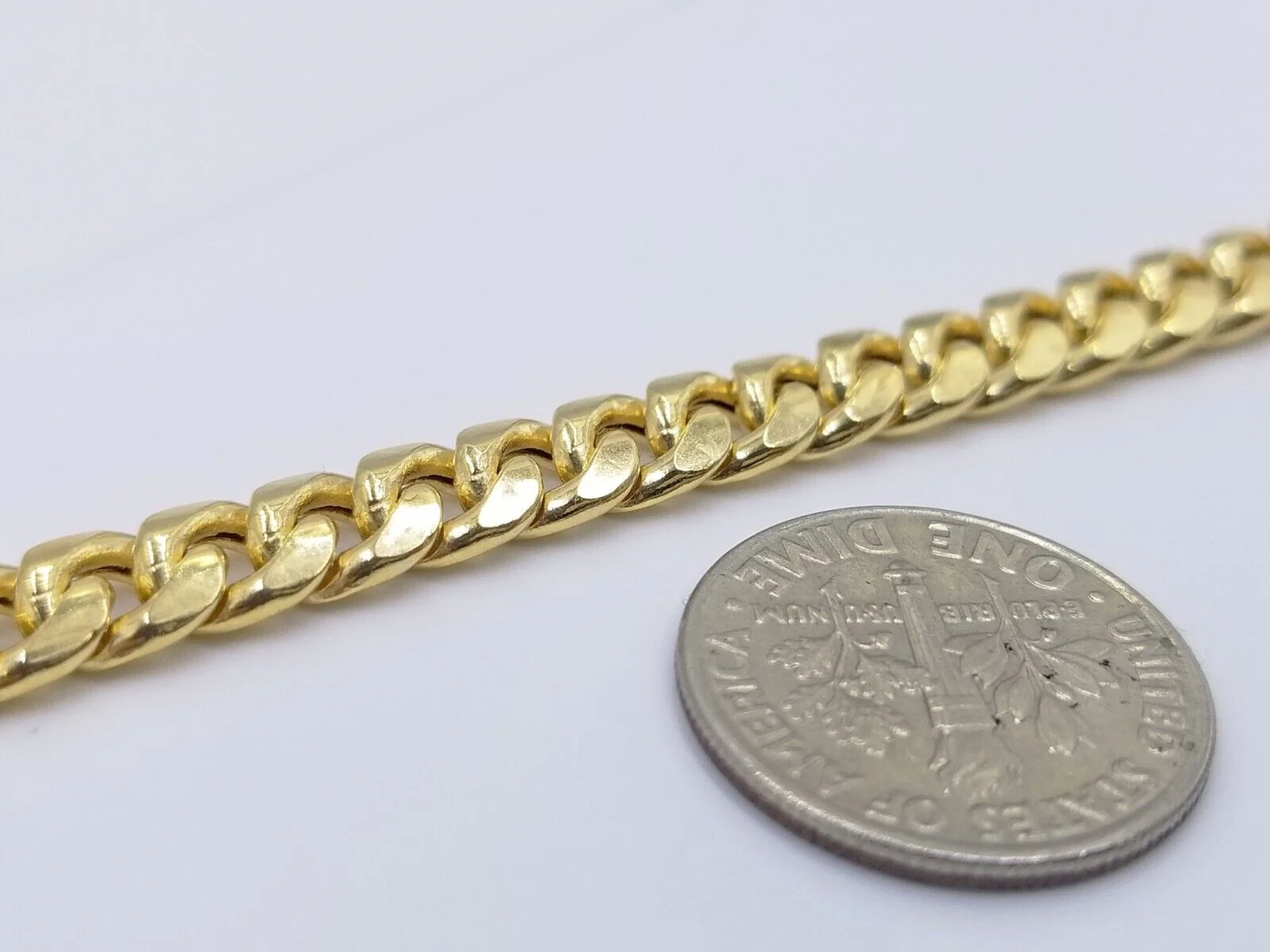 Real 10k Yellow Gold 6mm Miami Cuban Link Bracelet 8" inch Men and Women - Image 4