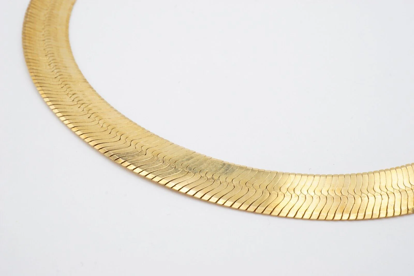 Real 10k Yellow Gold 9mm Herring Bone Chain Necklace 22" Inch Lobster lock - Image 5