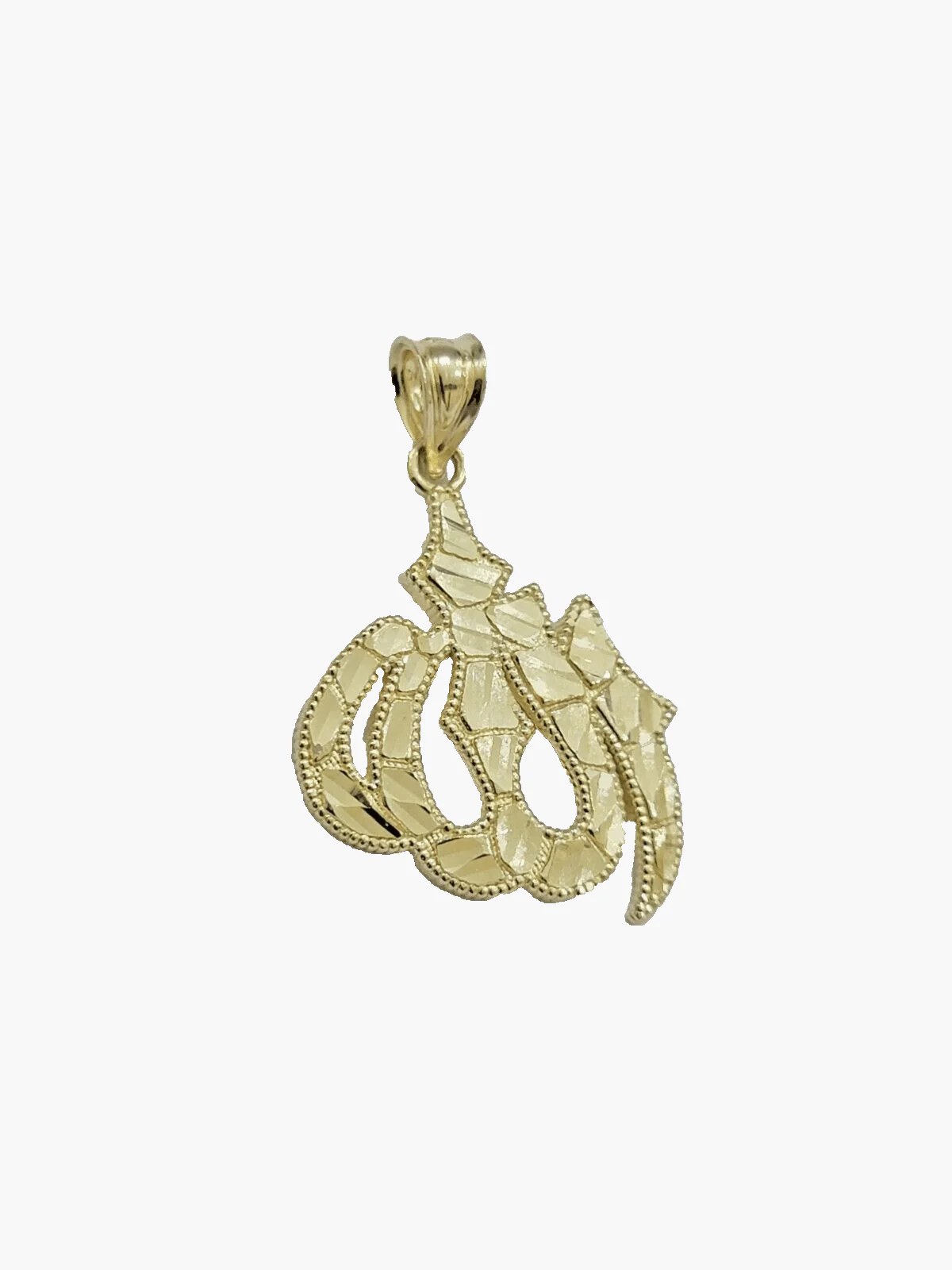 Real 10k Yellow Gold Allah Charm 1 Inch Pendant For Necklace & Chain SALE 10kt - Image 2
