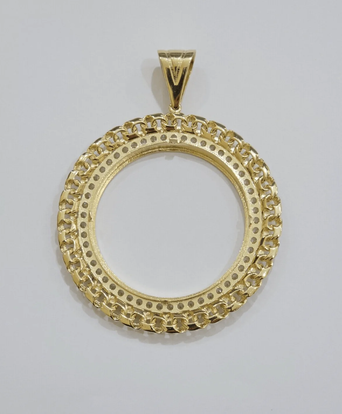 Real 10k Yellow Gold Bezel Charm Pendant Round Mexican Centenario Coin 10kt SALE - Image 4
