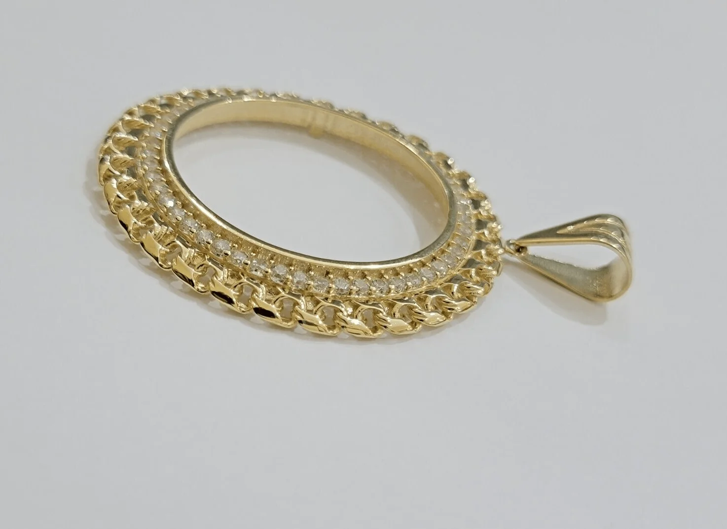 Real 10k Yellow Gold Bezel Charm Pendant Round Mexican Centenario Coin 10kt SALE - Image 5