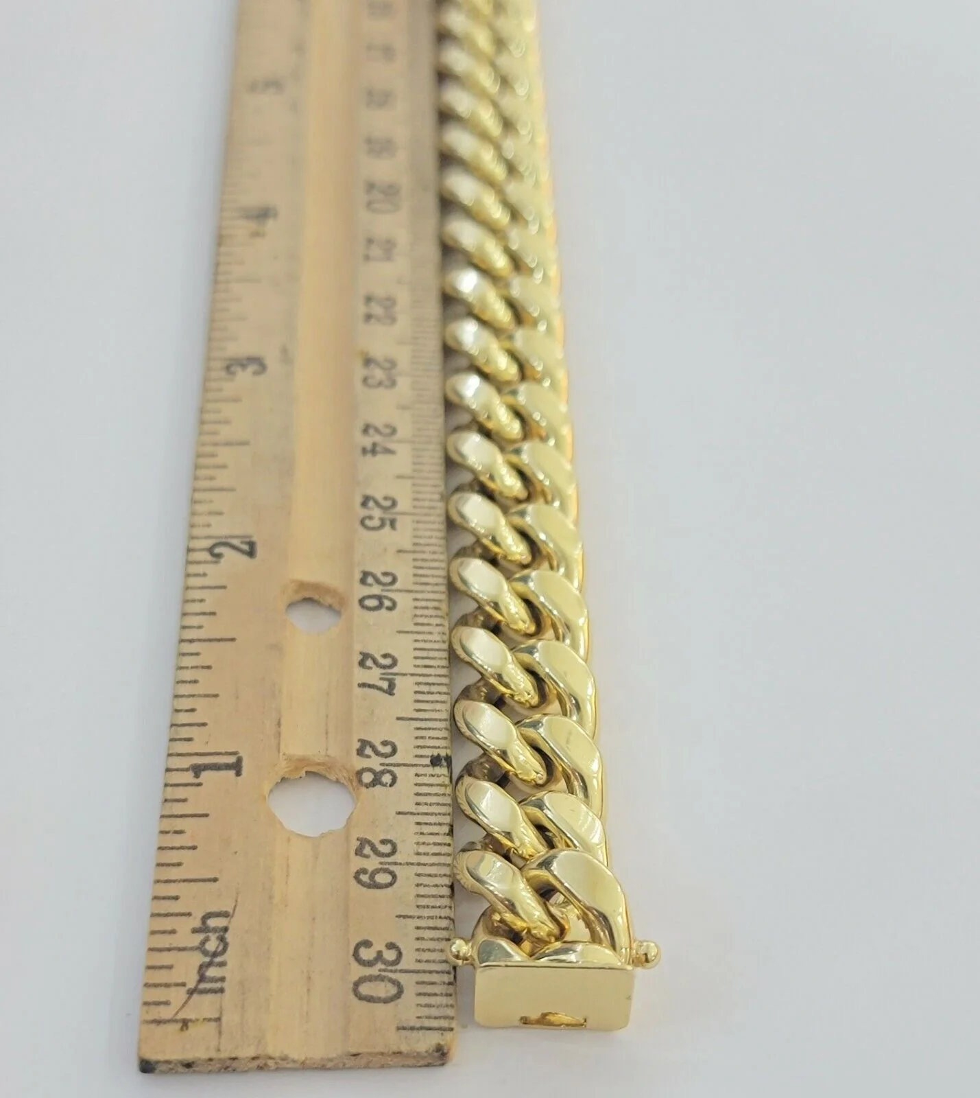 Real 10k Yellow Gold Bracelet 13mm 8 Inch Miami Cuban Link Mens 10KT Strong Link - Image 2