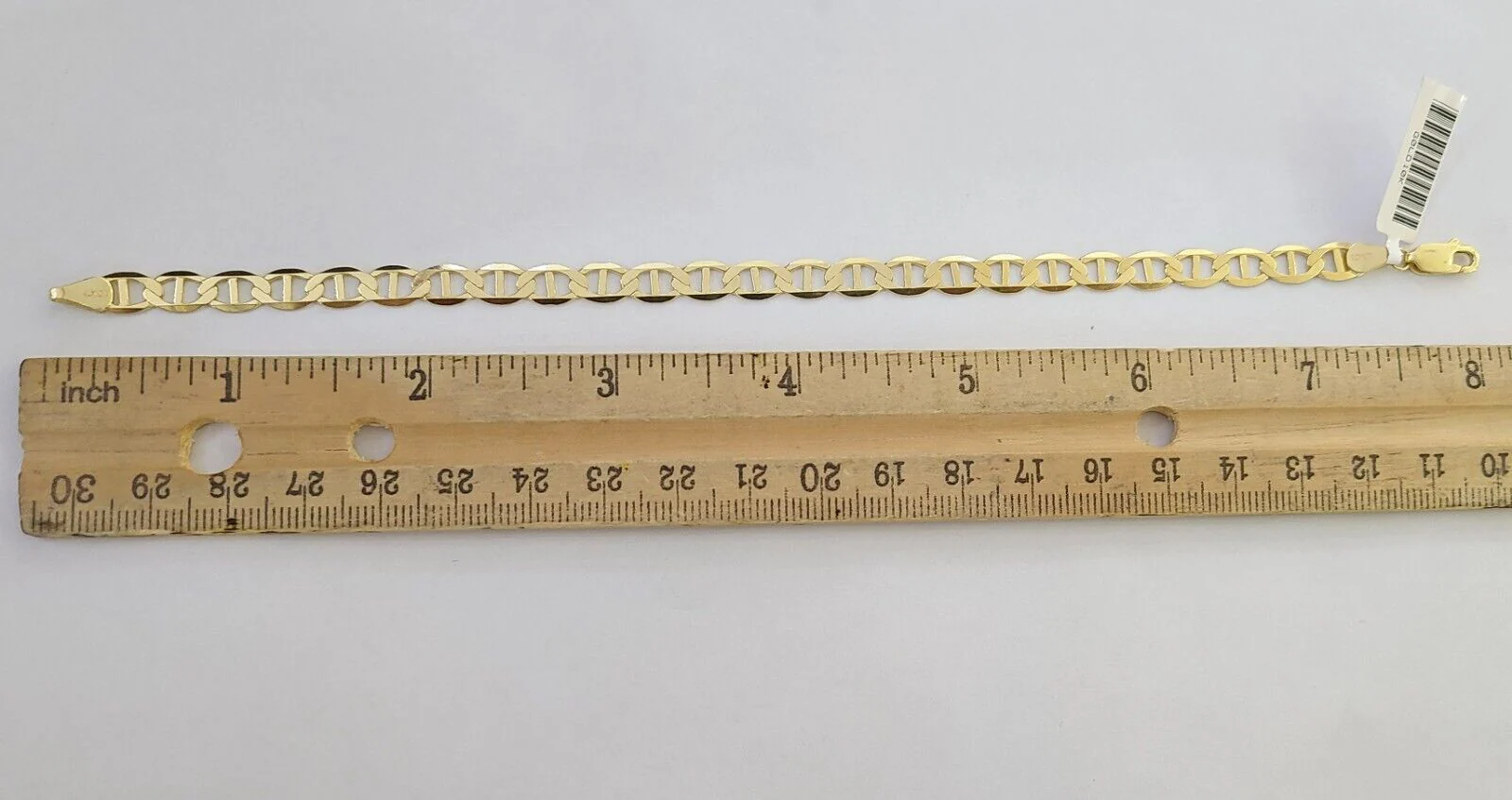 REAL 10k Yellow Gold Bracelet 6mm Anchor Mariner 8" Inch Lobster Lock - Image 9