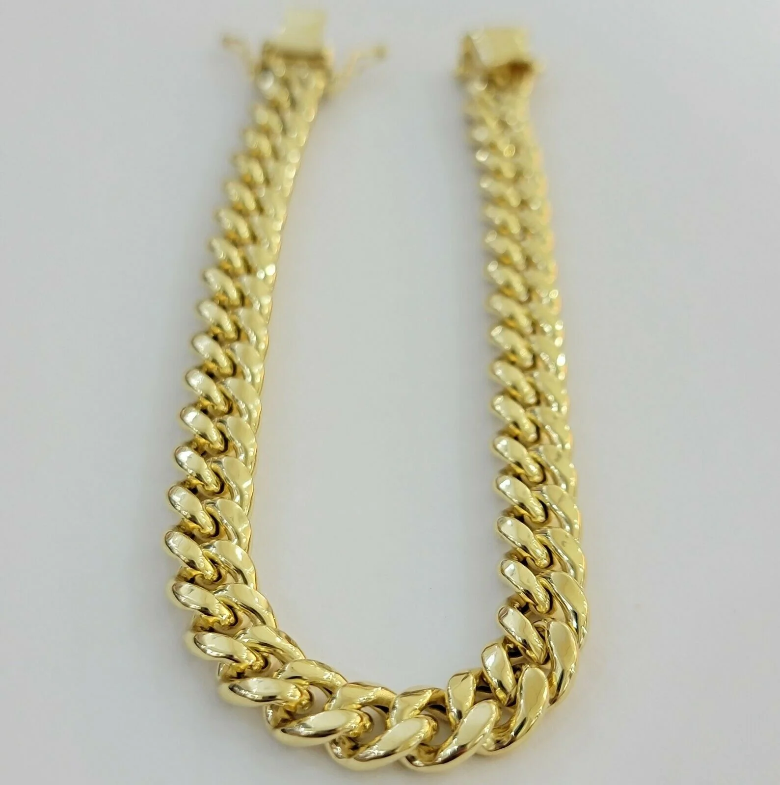 REAL 10k yellow Gold bracelet Miami Cuban Link 6MM-9Mm 7-9" Mens Box Clasp ,Rope - Image 14