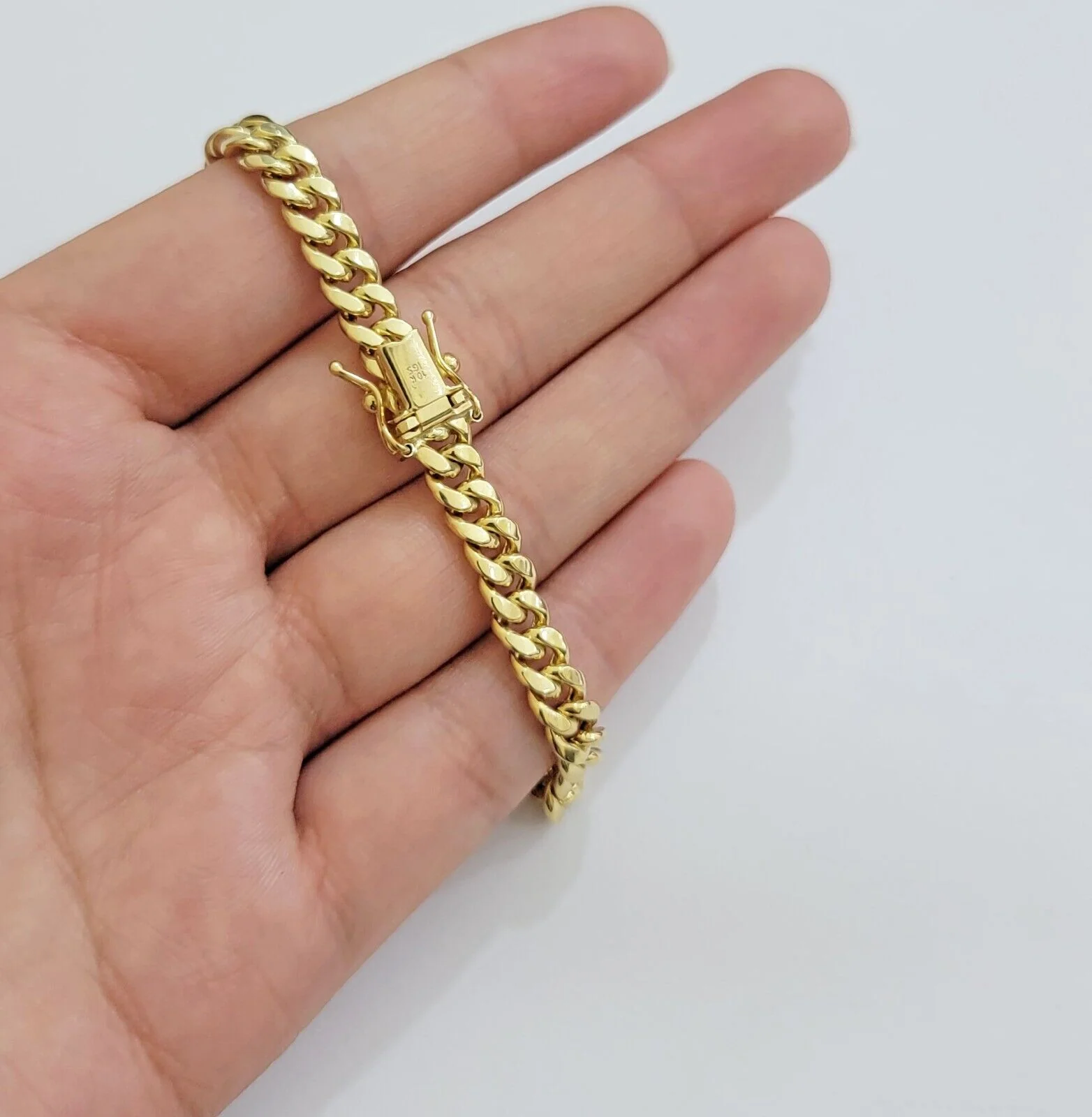 Real 10k Yellow Gold Bracelet Miami Cuban Link 8 Inch 7mm For Men & Women 10 KT - Image 4