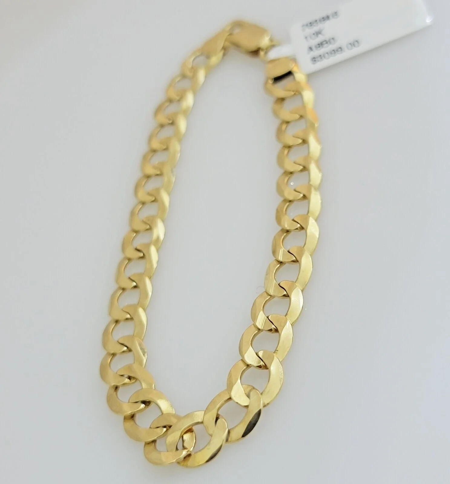 Real 10k Yellow Gold Bracelet Solid Cuban Link 7 Inch 7mm 10kt Women Bracelet - Image 2