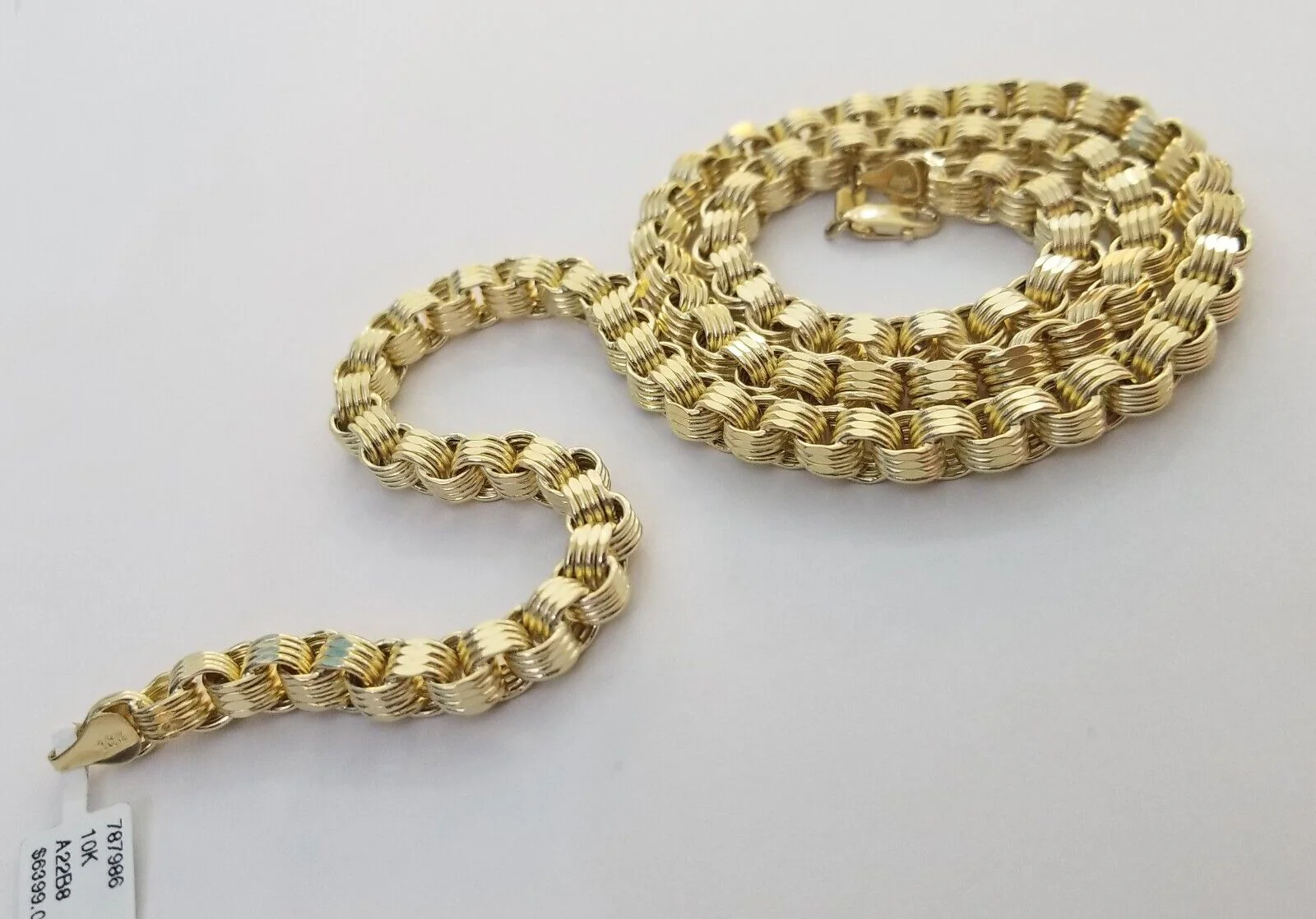 REAL 10k Yellow Gold Byzantine Chain Men's Necklace 6.5mm 24 Inch, 10kt gold - Image 5