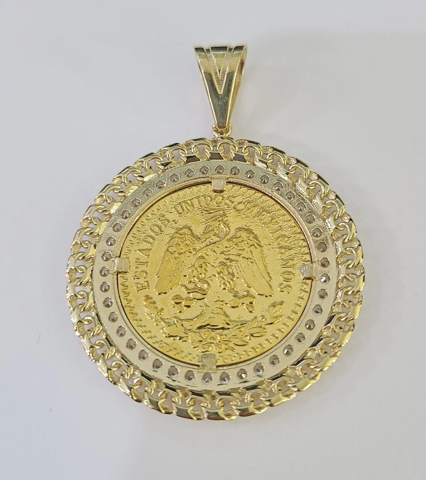 REAL 10k Yellow Gold Centenario-Style Coin Charm 50 Pesos 1947 Mexican Pendant - Image 4
