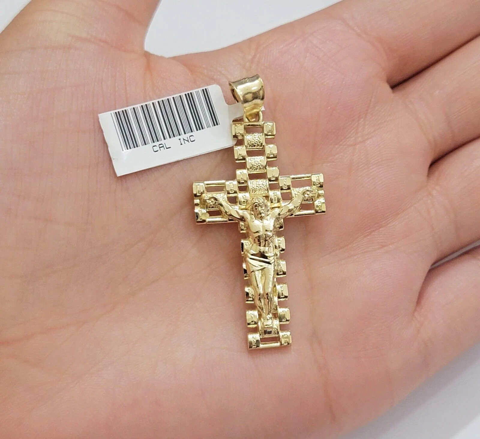 REAL 10k Yellow Gold Chain Cross Pendant Set Miami Cuban link Necklace 5mm 18-28 - Image 7