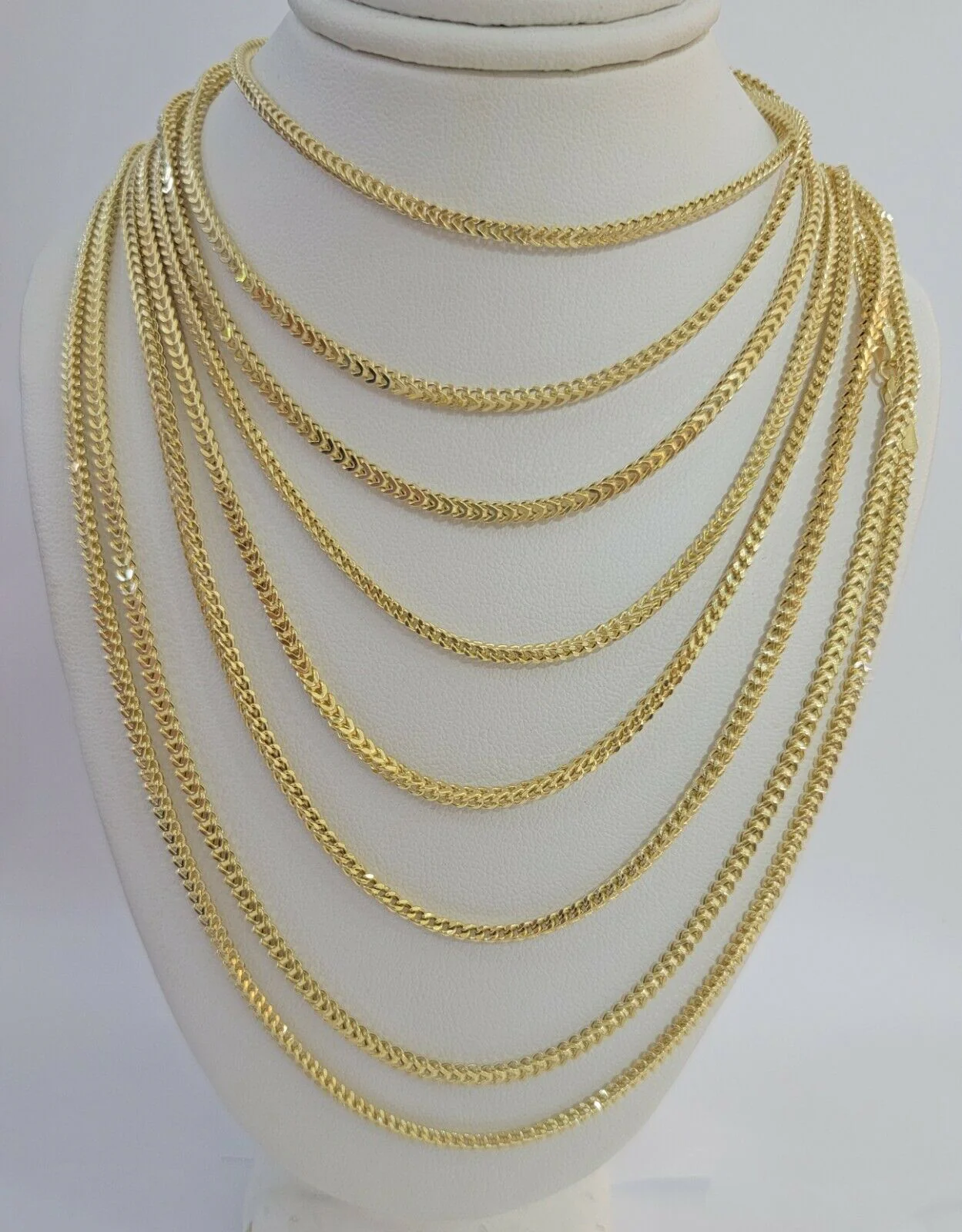 Real 10k Yellow Gold chain Franco 16-26" Necklace 2.5mm STRONG CHAIN For Pendant - Image 3