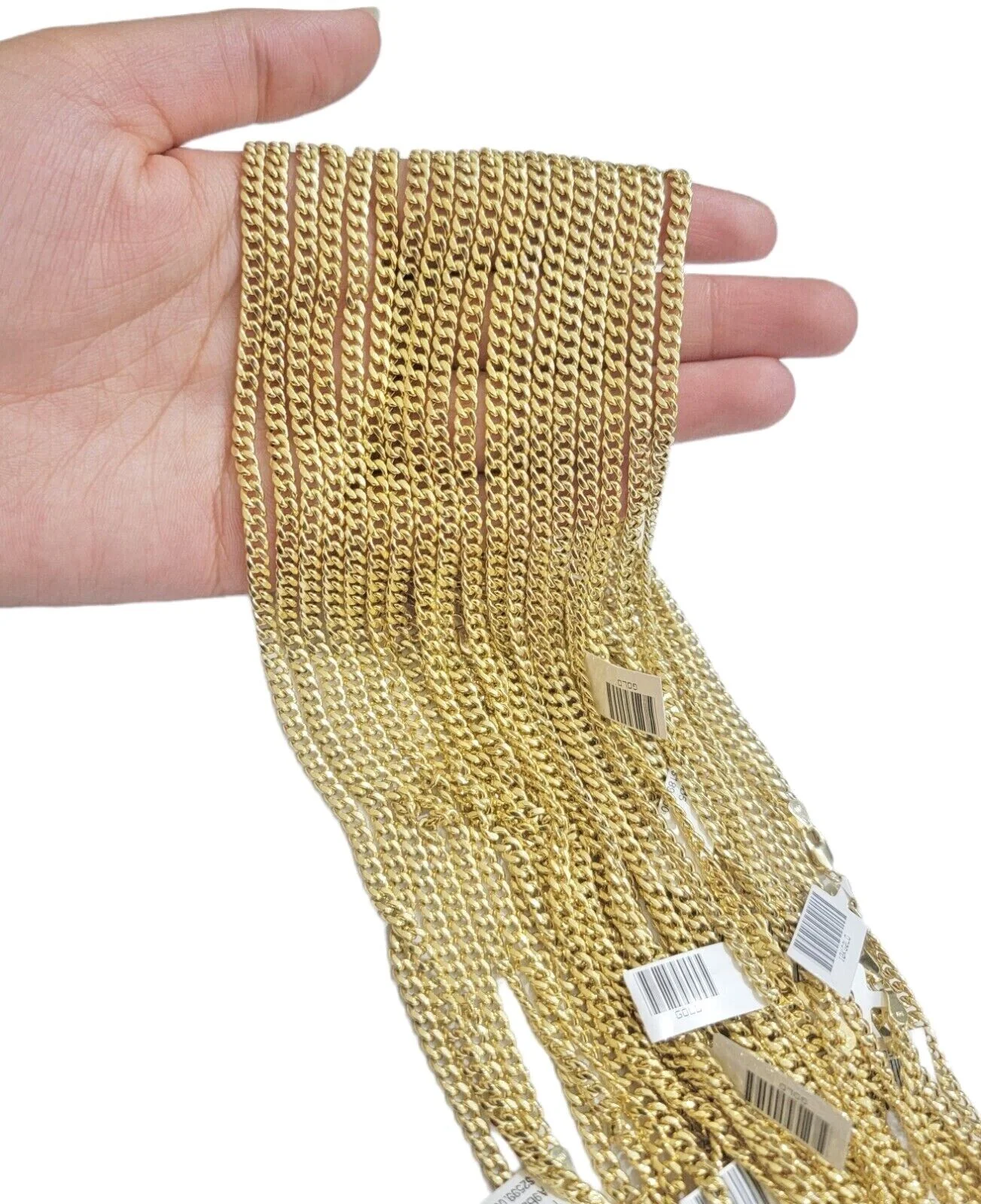 Real 10k Yellow Gold chain Miami Cuban Link 4mm 16-26" Necklace For Pendant 10kt - Image 10