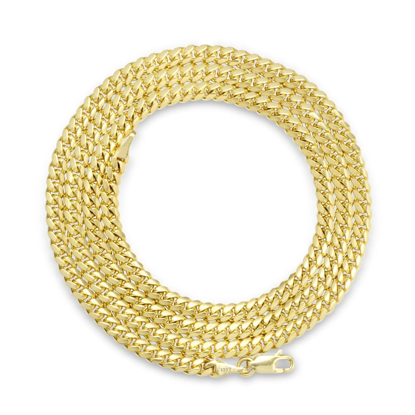 Real 10k Yellow Gold chain Miami Cuban Link 4mm 16-26" Necklace For Pendant 10kt - Image 8