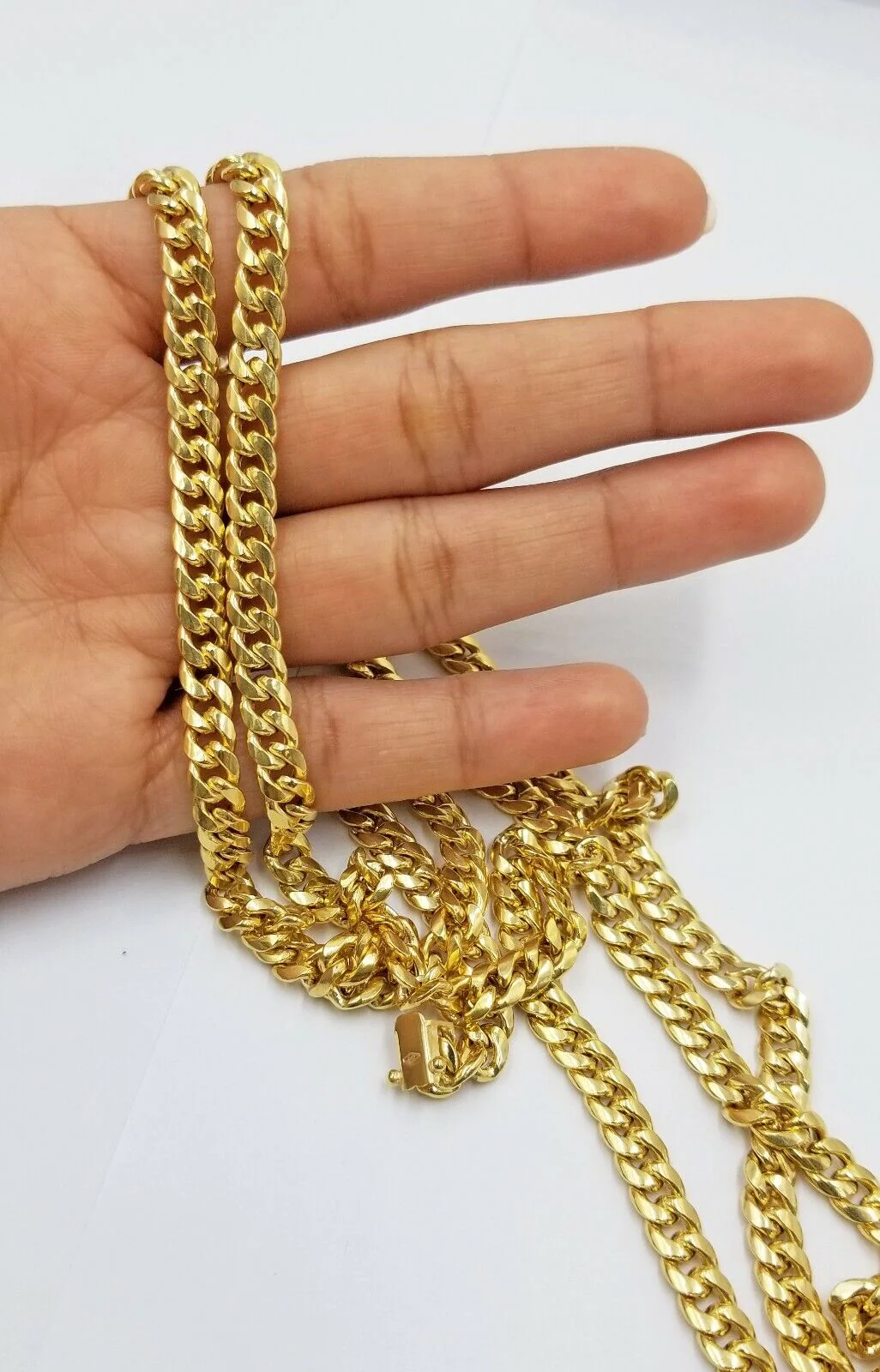 Real 10k Yellow Gold chain Miami Cuban Link necklace 6mm Mens 10kt 22" Box Lock - Image 7