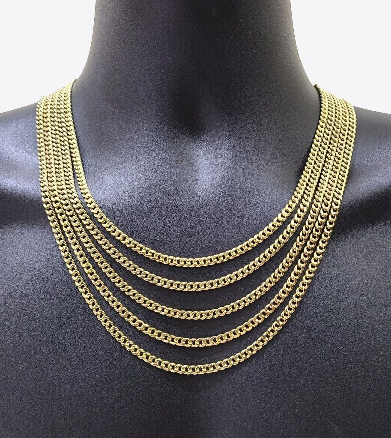 Real 10K Yellow Gold Chain Necklace Miami Cuban Link Chain 4.5mm 18" - 26'' Inch - Image 6