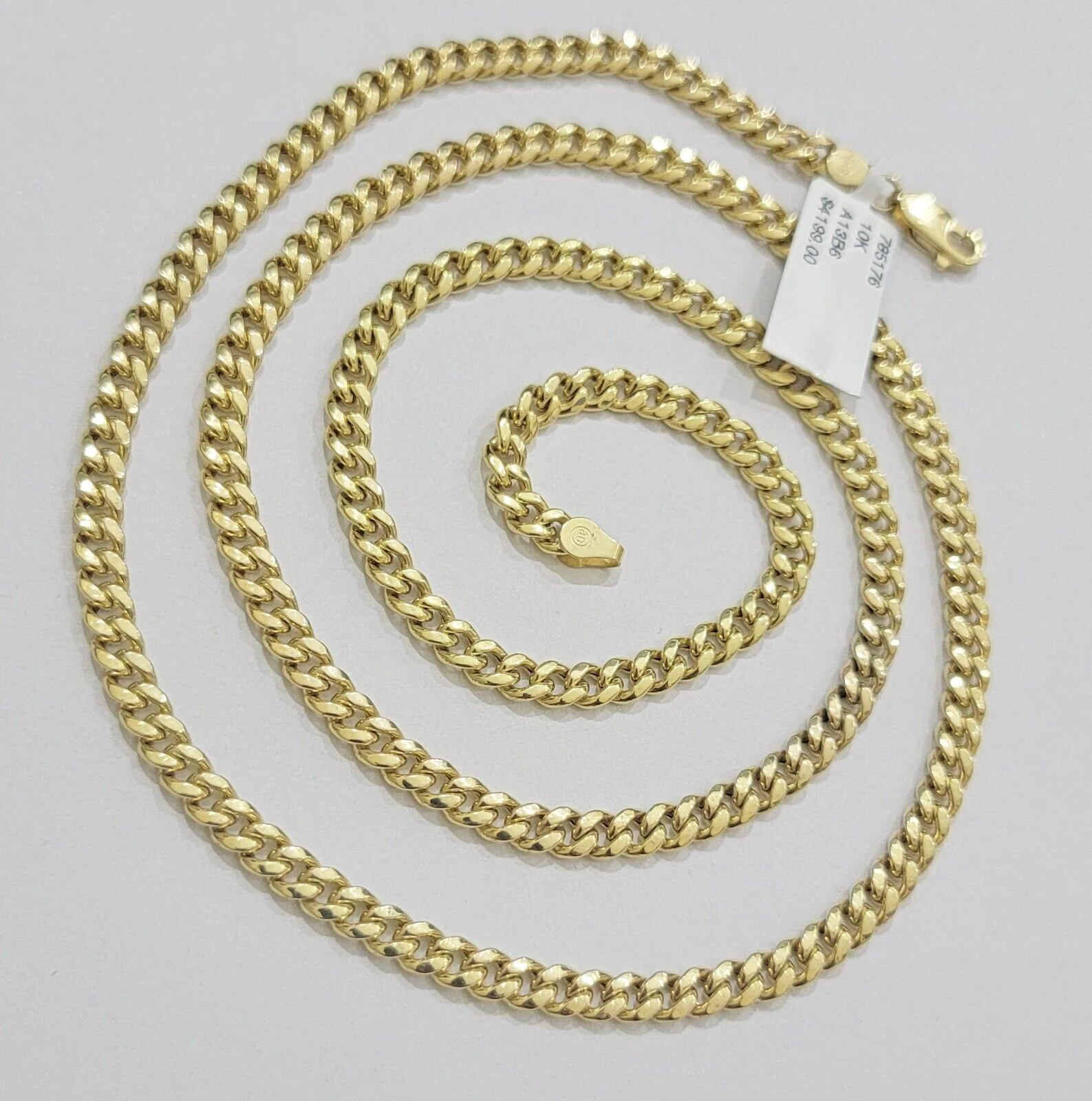 Real 10K Yellow Gold Chain Necklace Miami Cuban Link Chain 4.5mm 18" - 26'' Inch - Image 8