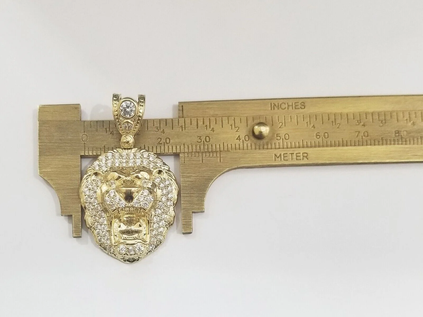 Real 10k Yellow Gold Charm Lion Head Pendant 10kt Gold - Image 4