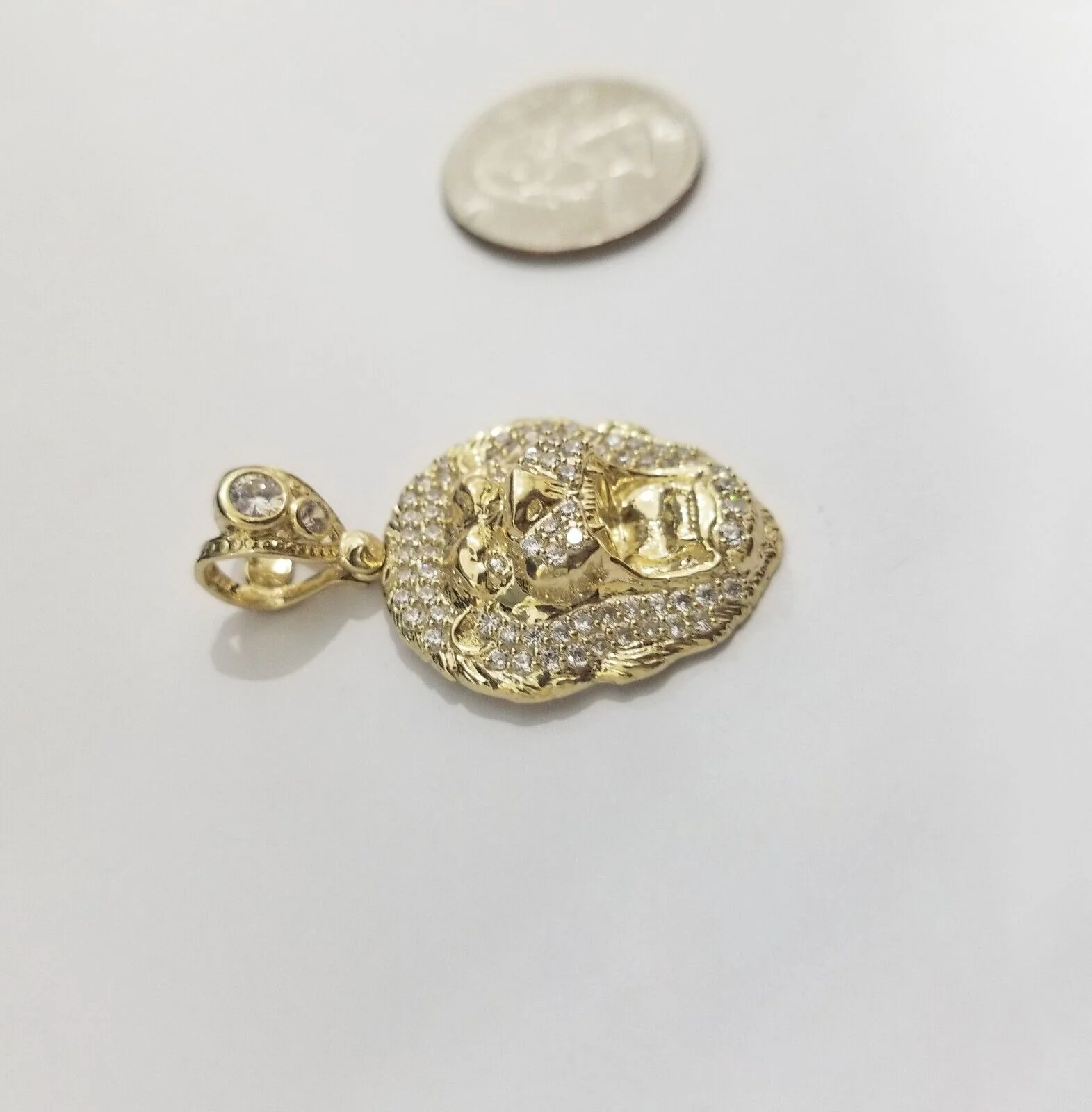 Real 10k Yellow Gold Charm Lion Head Pendant 10kt Gold - Image 7