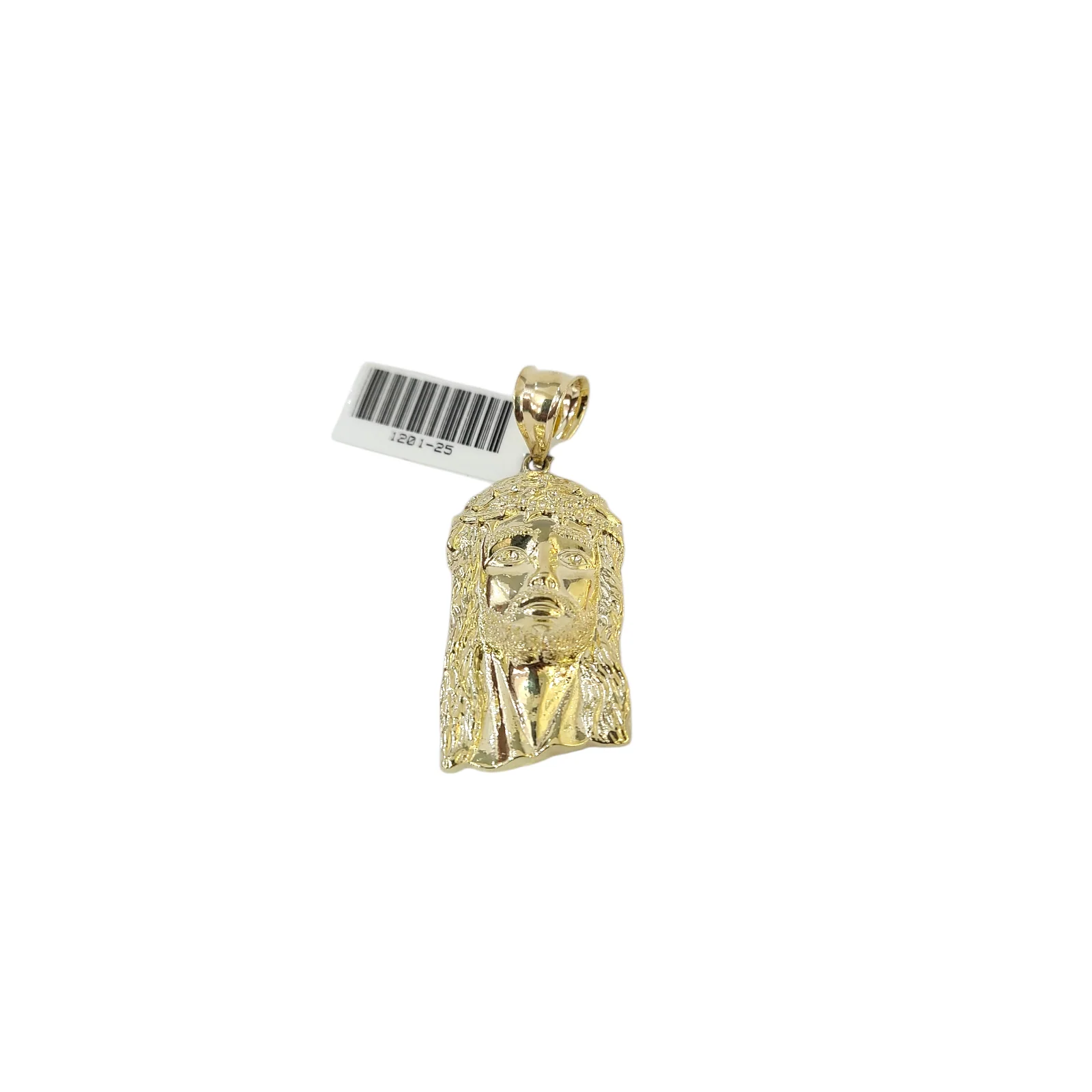 Real 10k Yellow Gold Charm Pendant Cross Head Face Gold 10KT