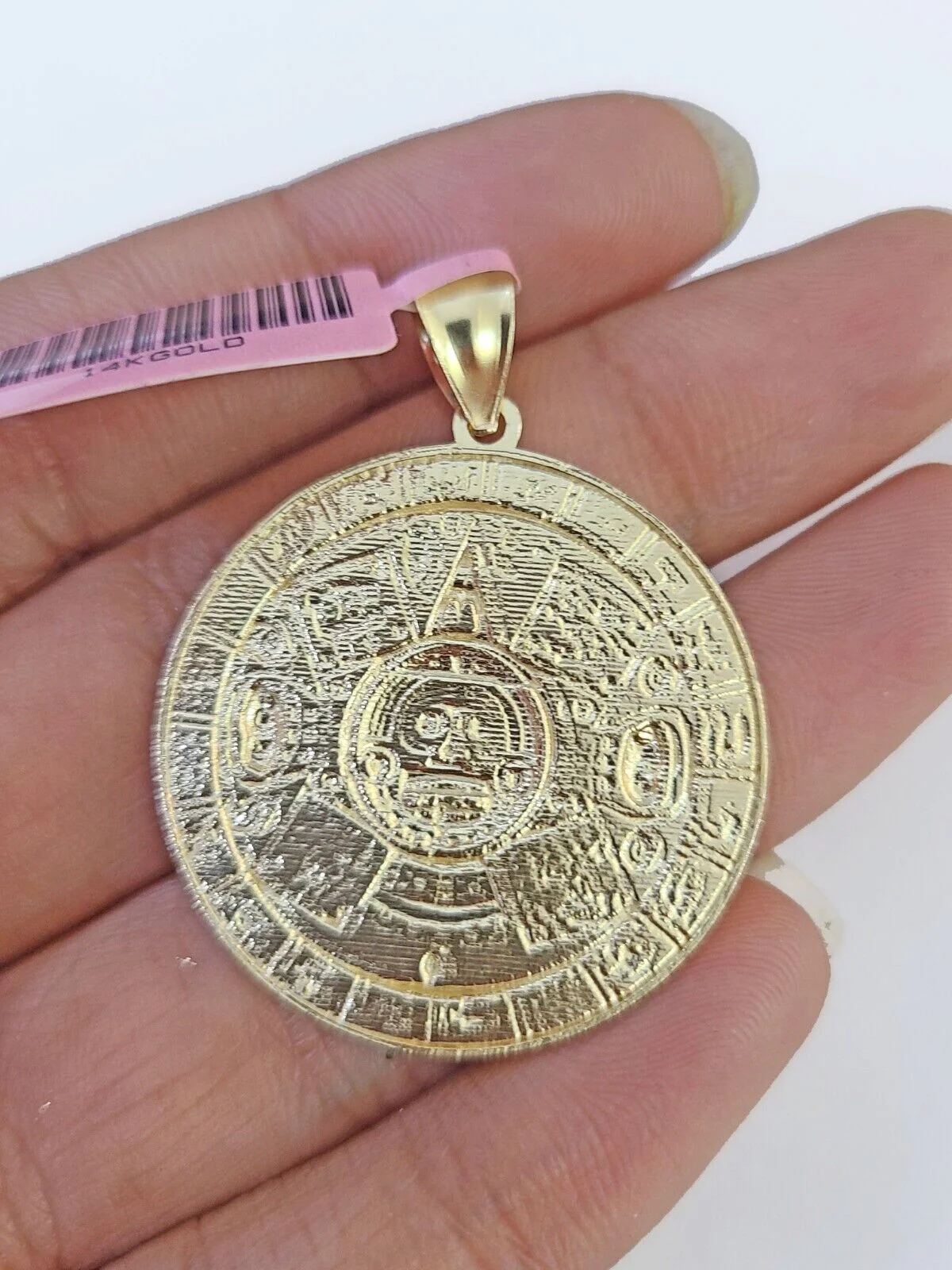 Real 10k Yellow Gold Circular Mayan Calendar / Pendant Charm 10kt - Image 4