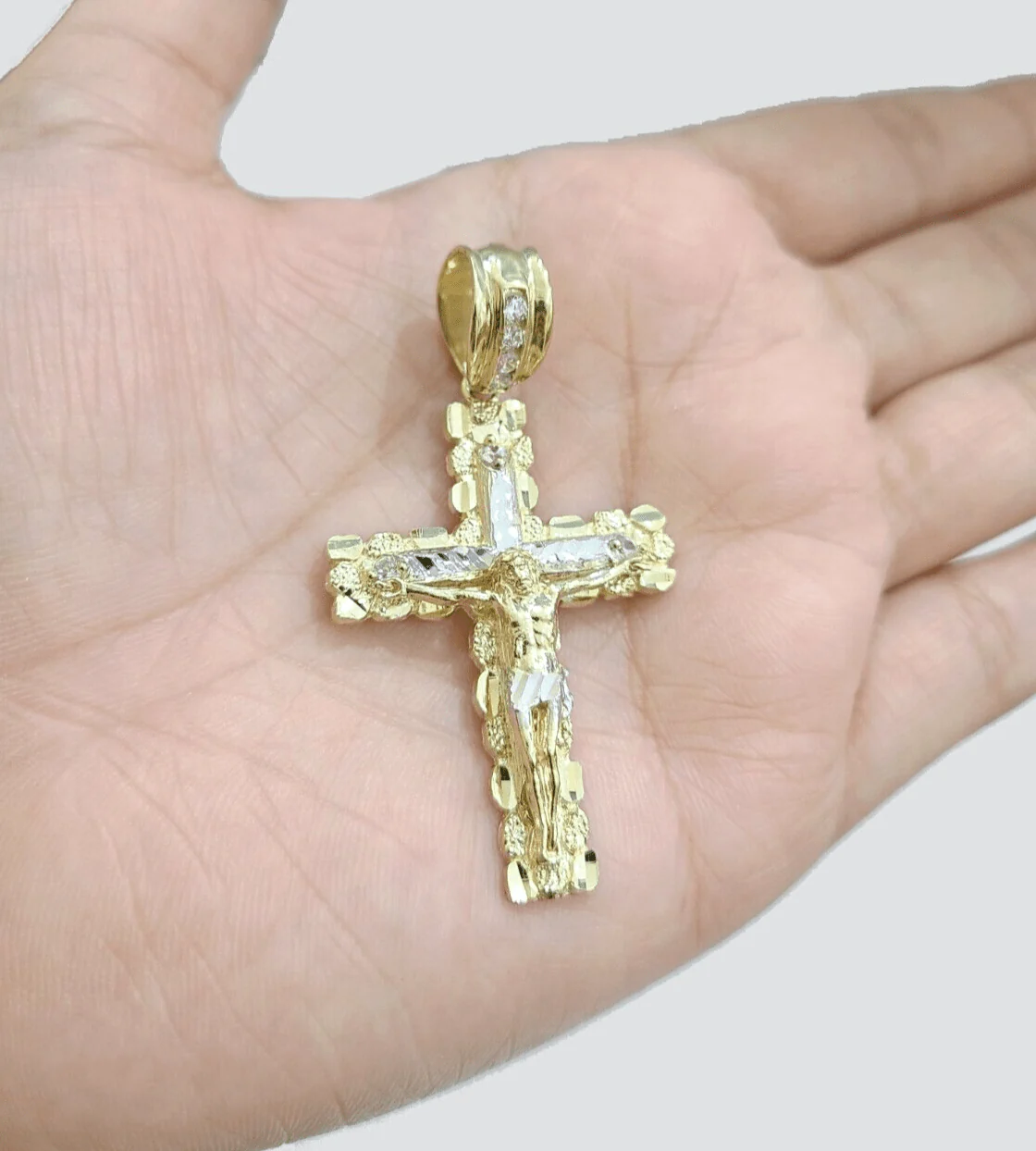 Real 10k Yellow Gold Cross Charm Rope Chain 4mm 18'' Necklace Pendant 10kt Jesus - Image 13
