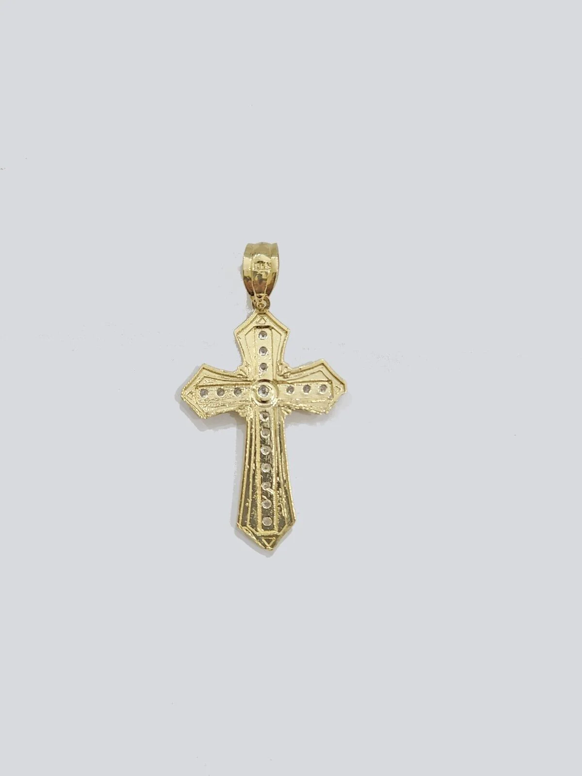 Real 10k Yellow Gold Cross Charm Rope Chain Necklace 4mm 22'' Pendant 10kt Jesus - Image 8