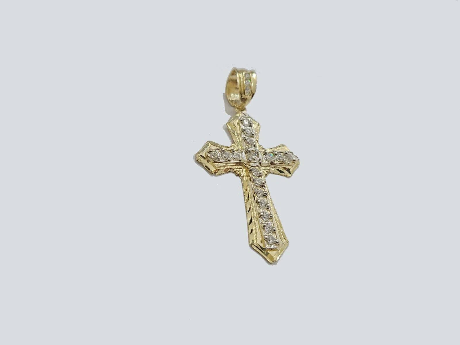 Real 10k Yellow Gold Cross Charm Rope Chain Necklace 4mm 28'' Pendant 10kt Jesus - Image 9